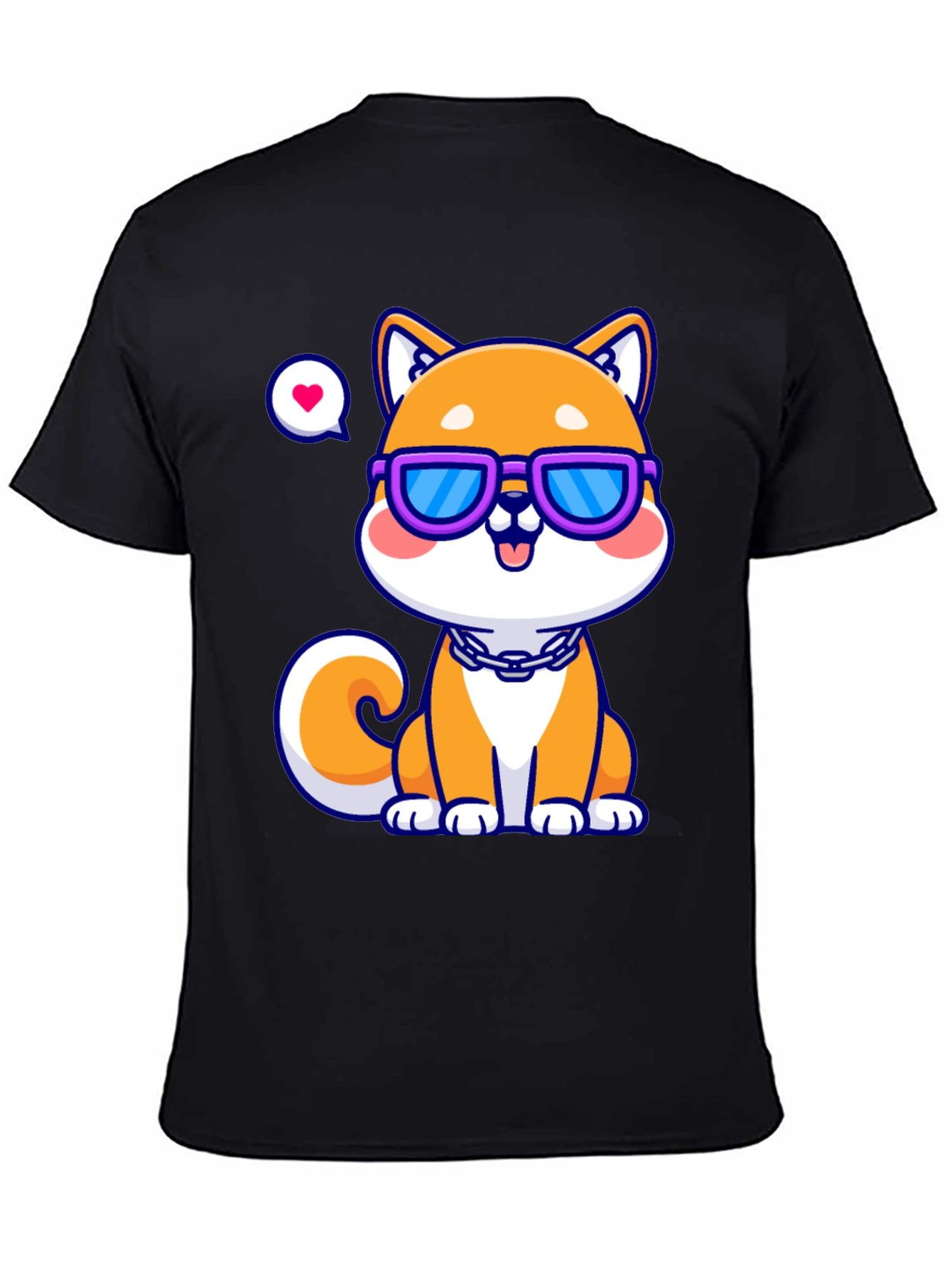 Black Cool Shiba Inu T-Shirt - Unisex view 4