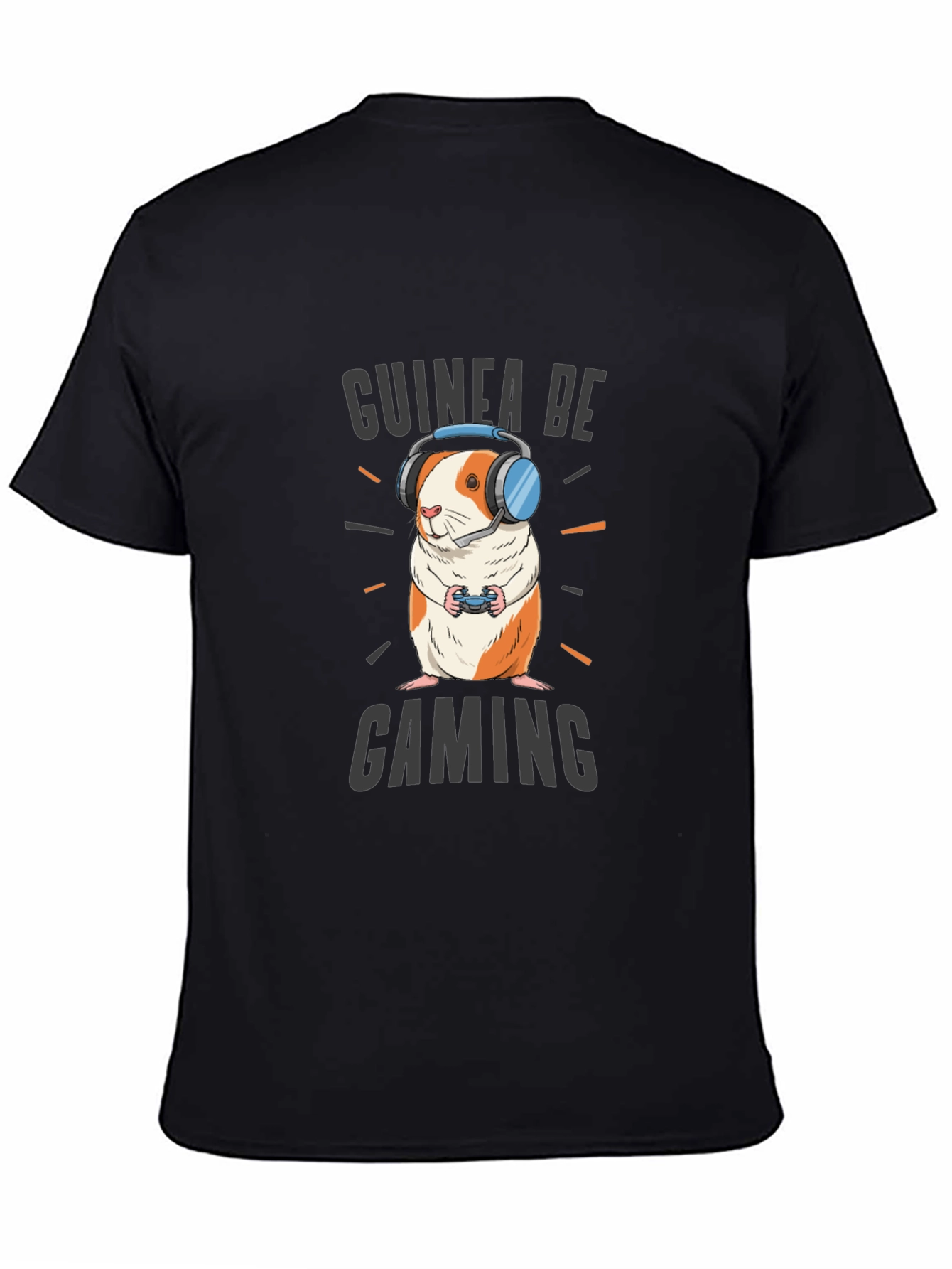 Black Guinea Be Gaming T-Shirt - Gamer Guinea Pig Tee view 4