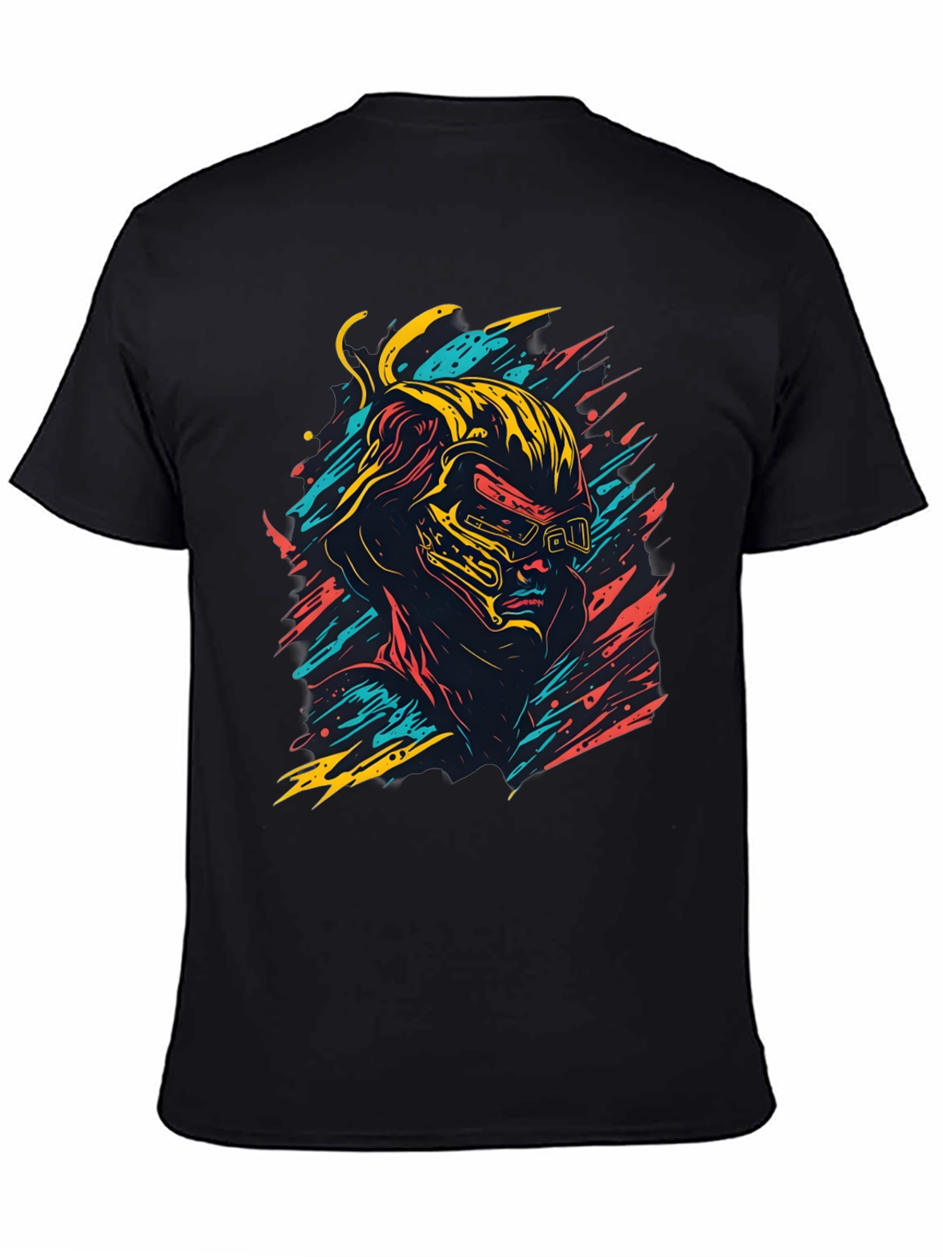 Black Cyberpunk Graphic Tee - Cool Retro Gamer Style Shirt view 4