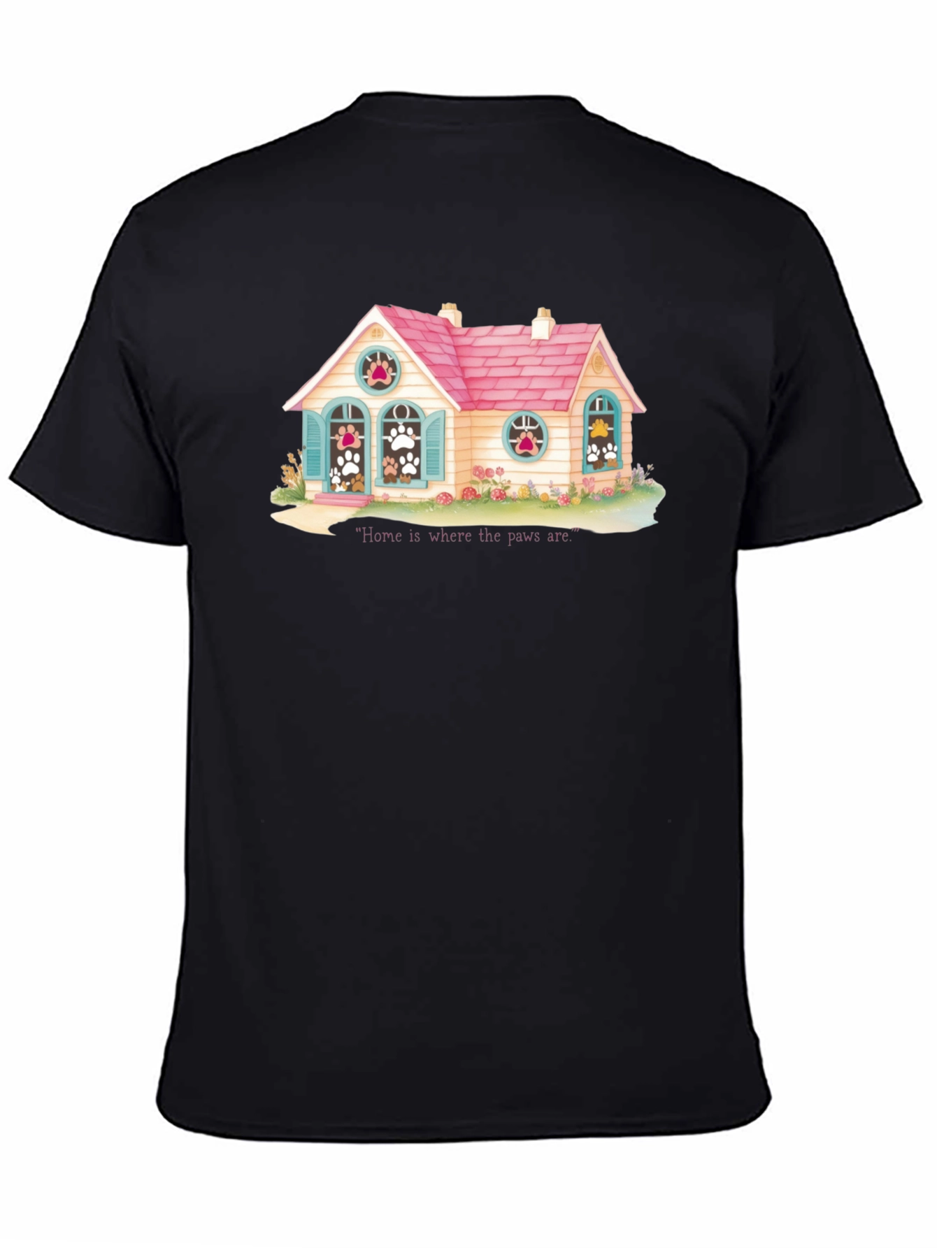 Black Home is Where the Paws Are T-Shirt view 4