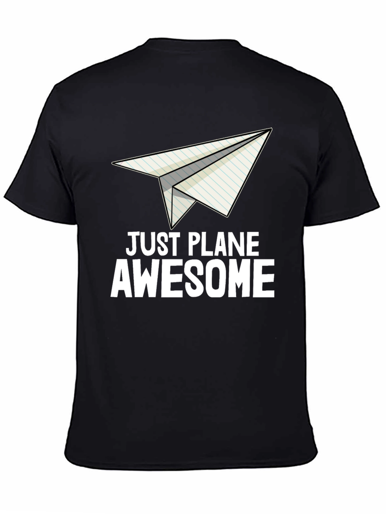 Black Just Plane Awesome Graphic T-Shirt view 4