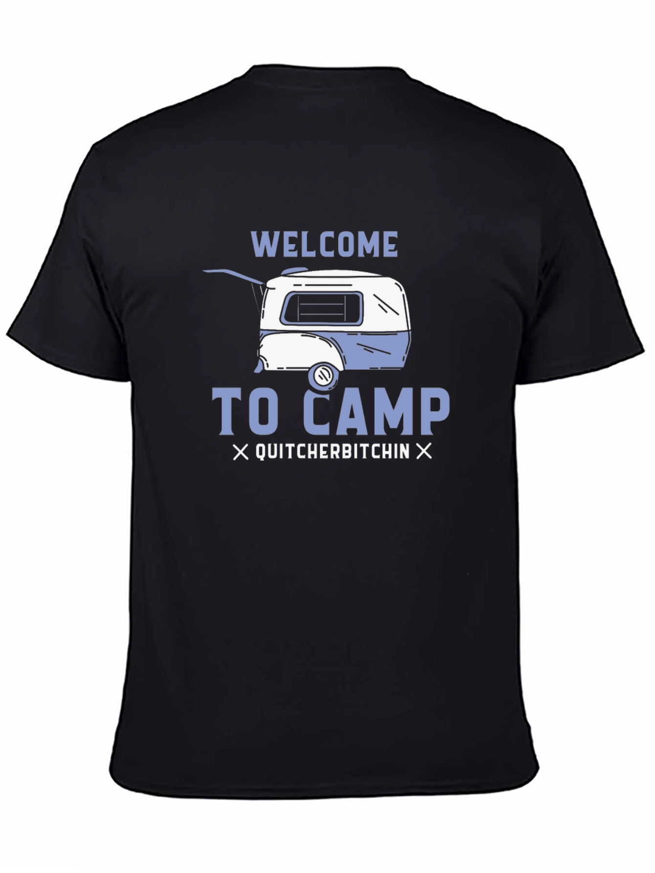 Black Welcome to Camp Novelty Graphic T-Shirt view 4