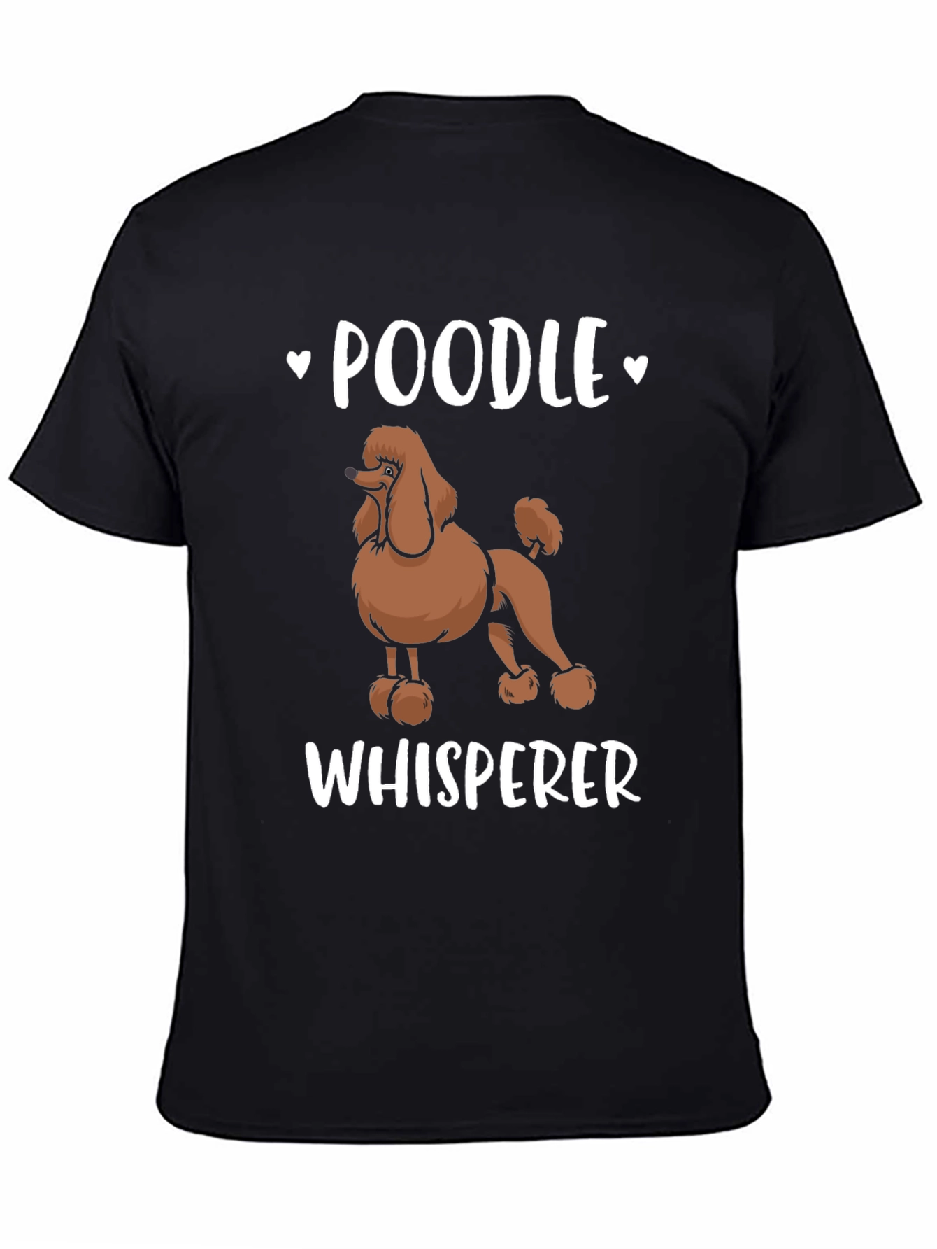Black Poodle Whisperer Black T-Shirt view 4