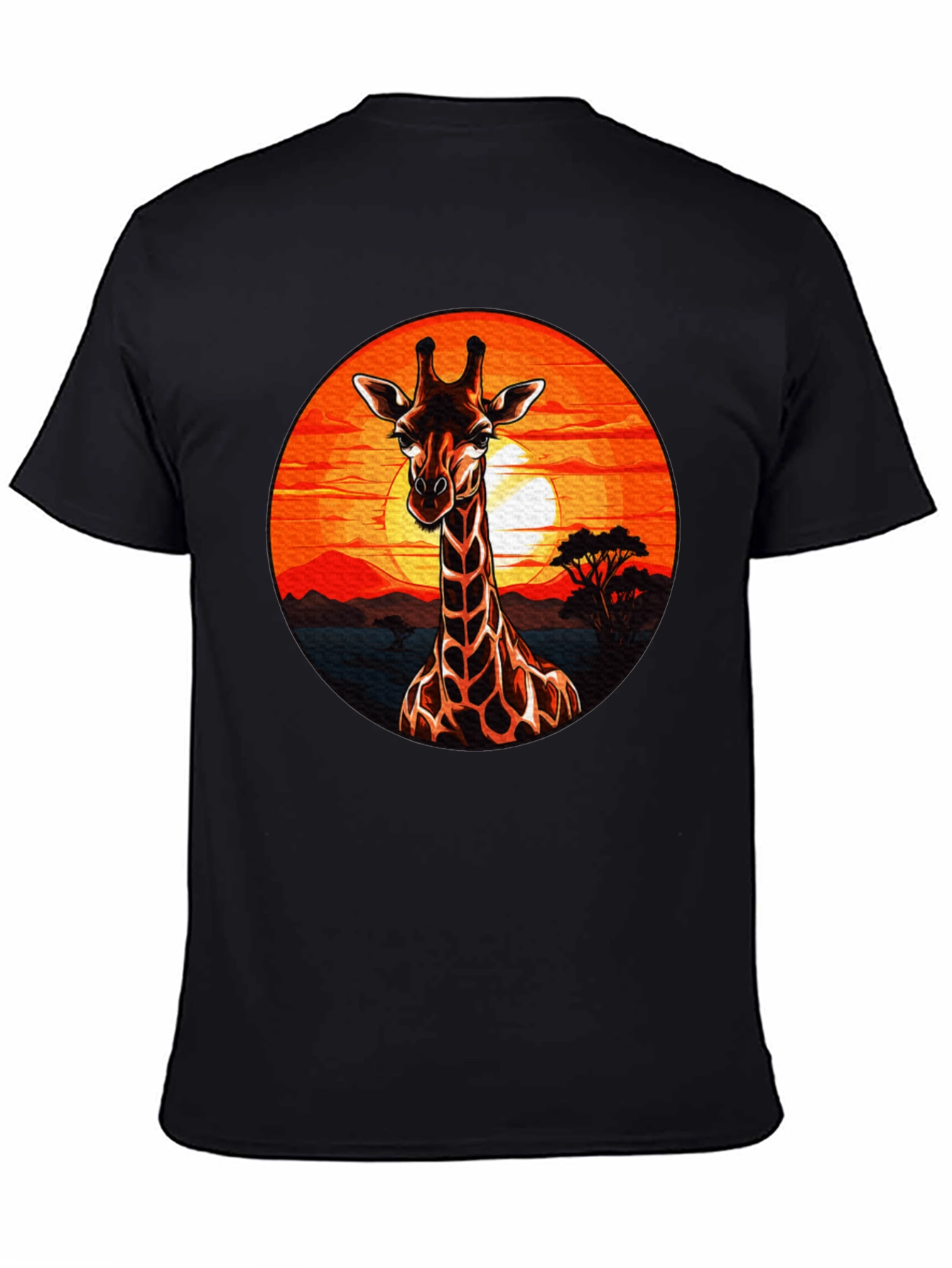 Black Giraffe Sunset Graphic Tee - Safari Style view 4