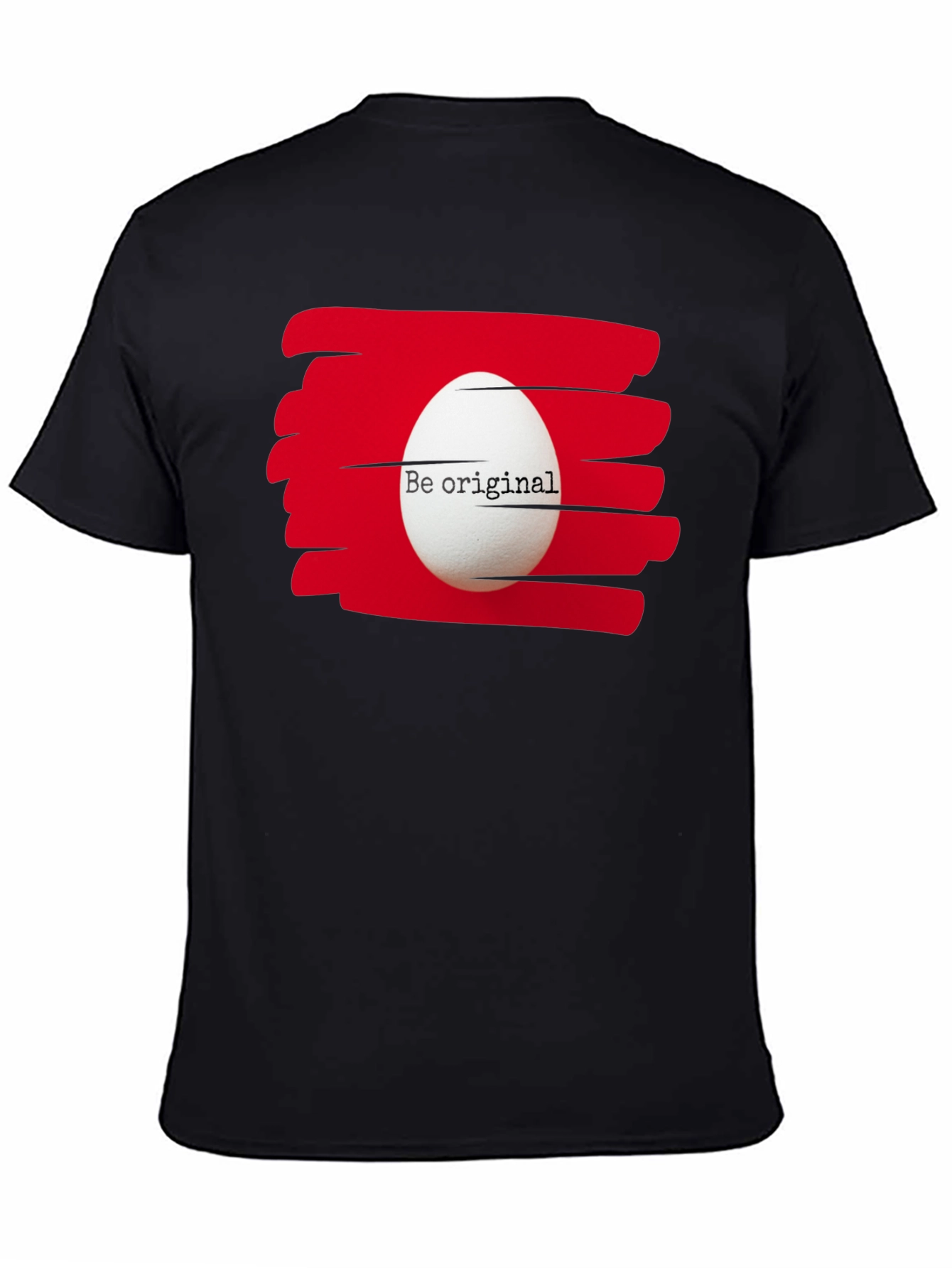 Black Be Original Egg Graphic Tee - Black view 4