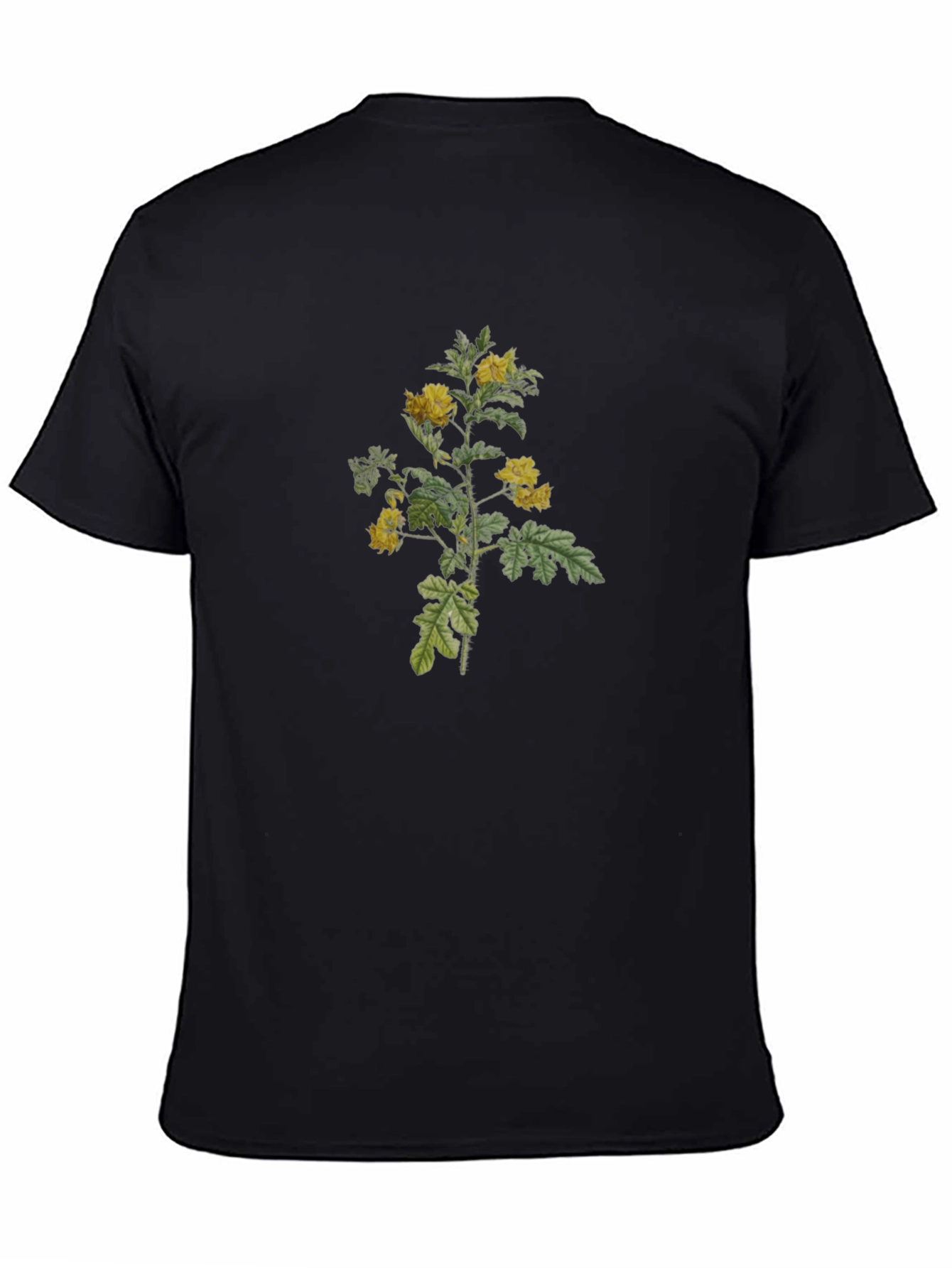 Black Botanical Print Black T-Shirt view 4