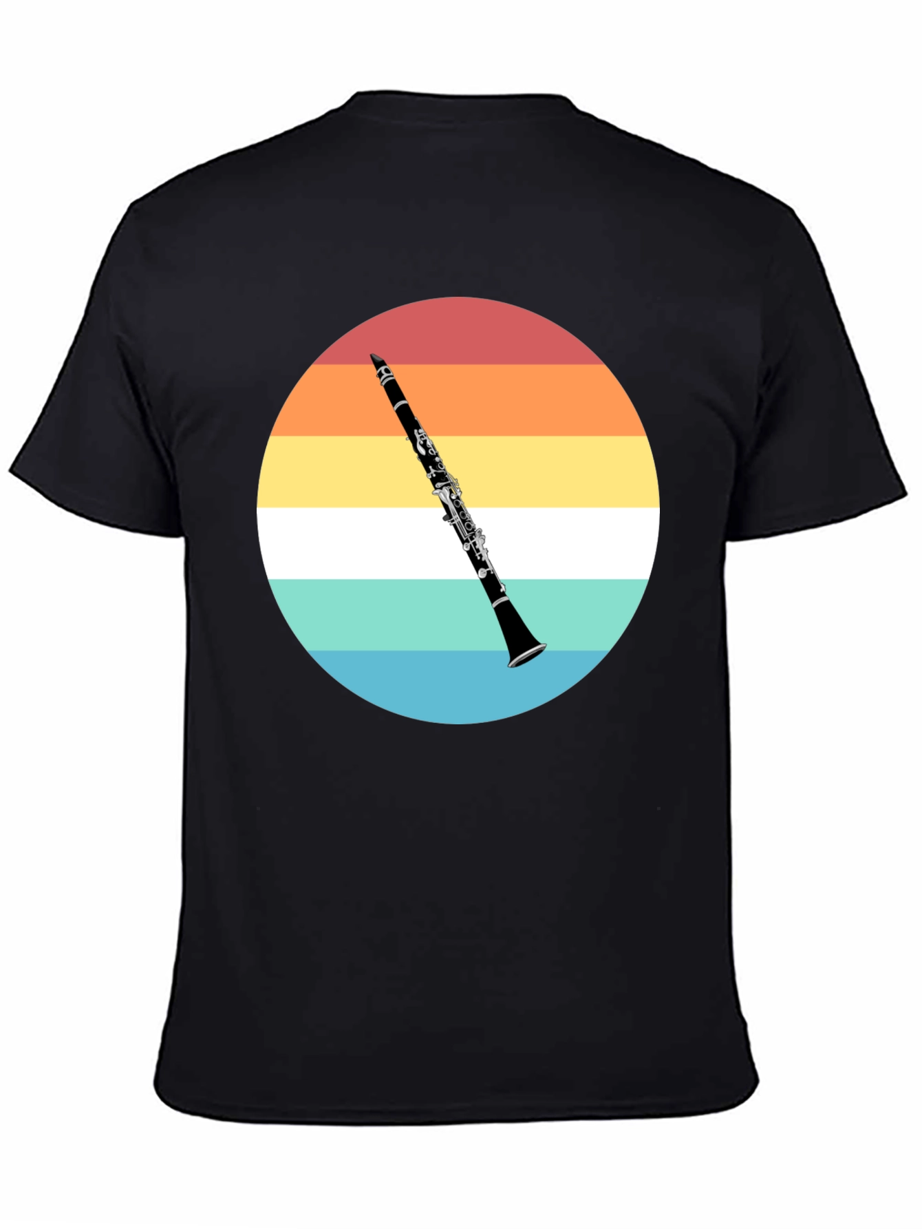Black Clarinet Sunset T-Shirt - Musician Gift view 4