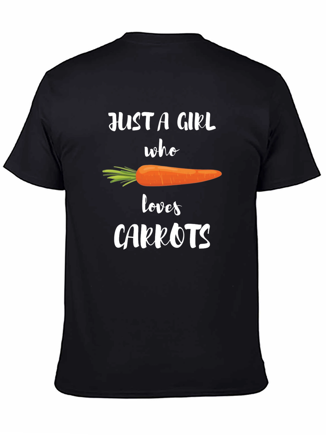 Black Carrot Lover T-Shirt - Just a Girl Who Loves Carrots Tee view 4