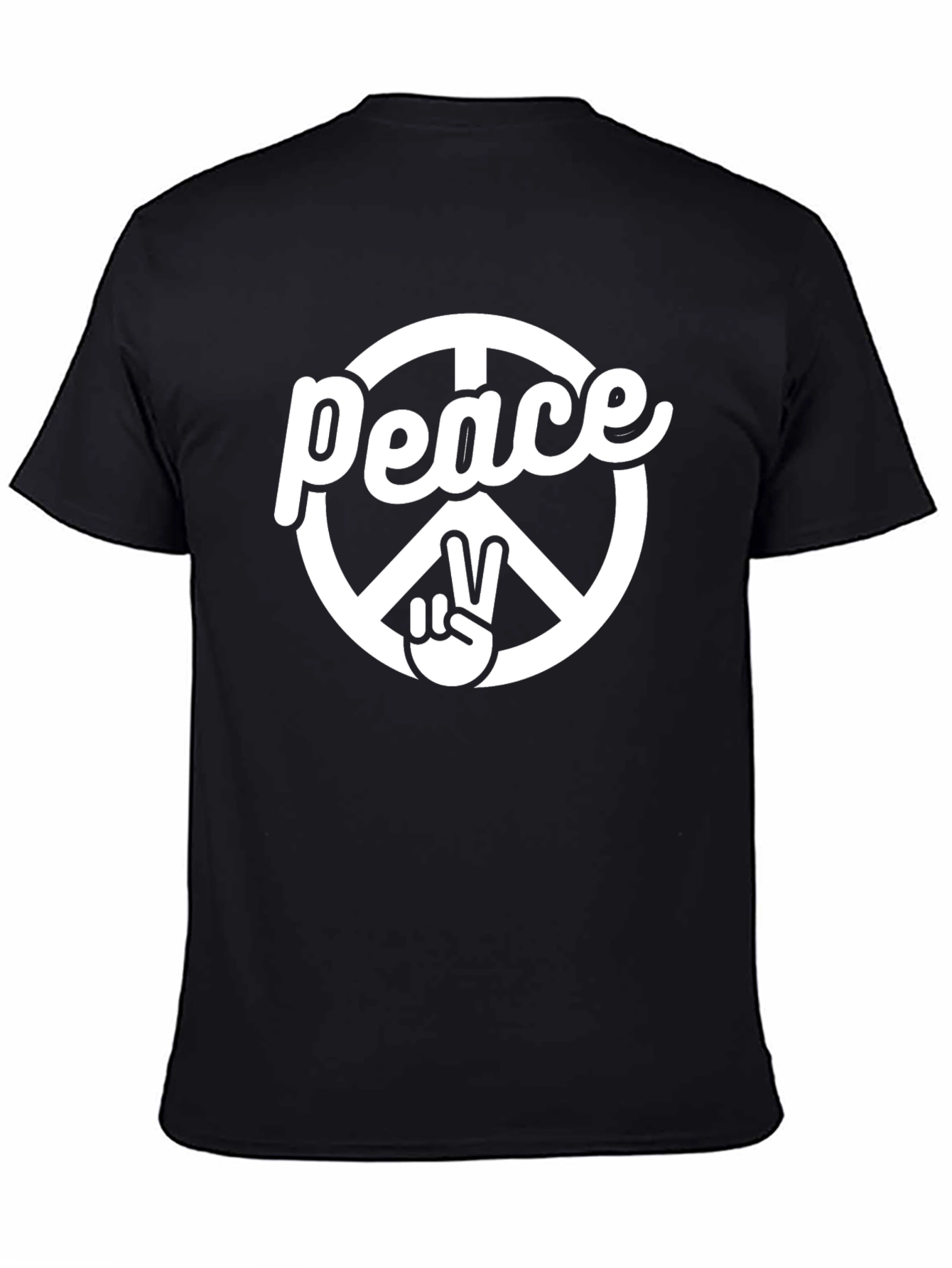 Black Peace Sign Graphic T-Shirt - Black view 4