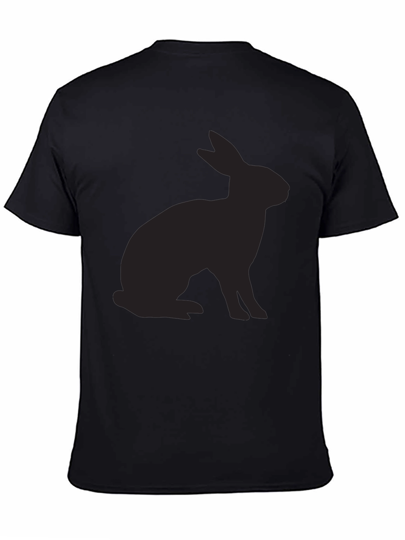Black Rabbit Silhouette Tee - Stylish Black Cotton T-Shirt view 4