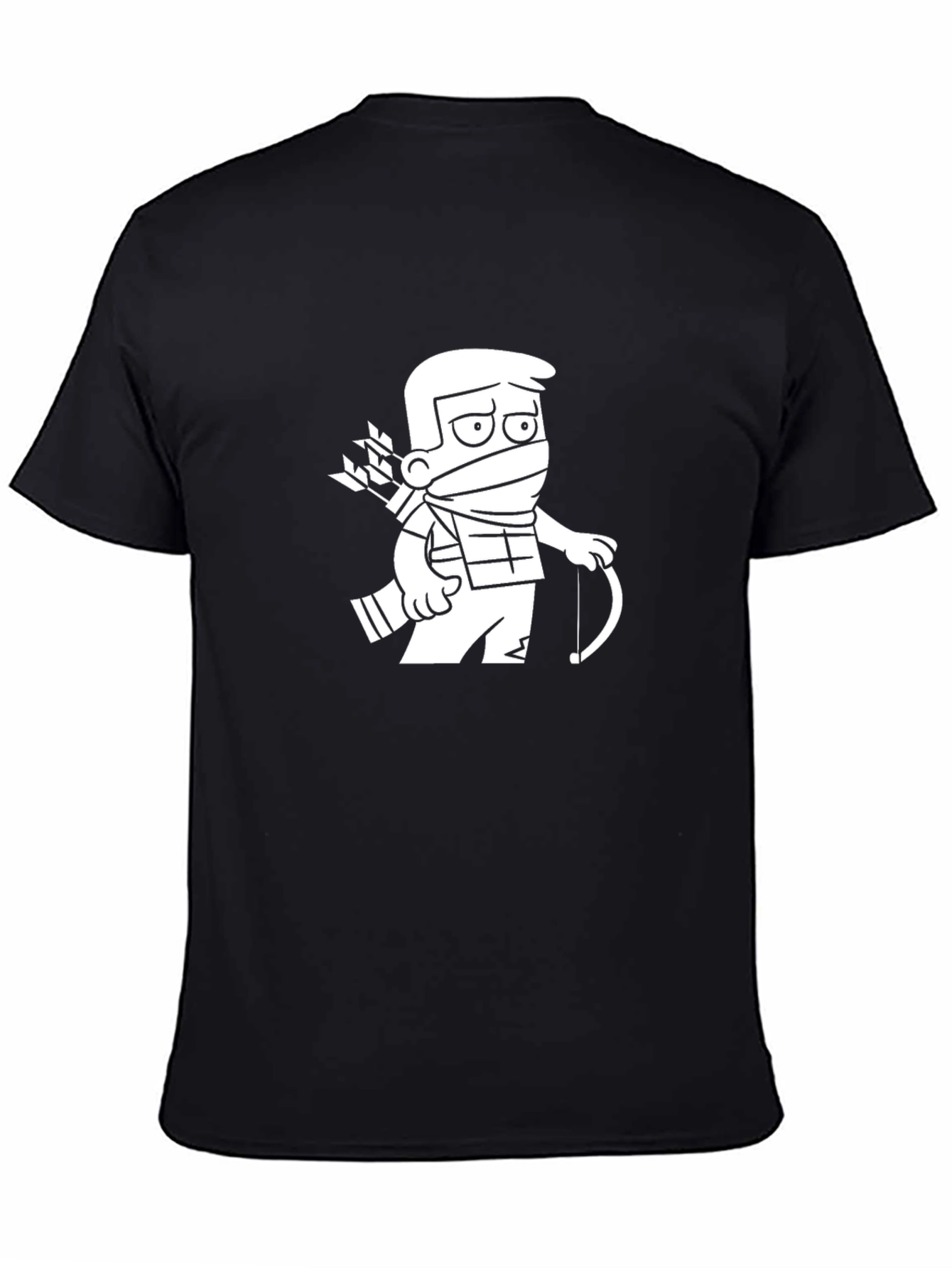 Black Cartoon Archer Graphic Tee - Black view 4