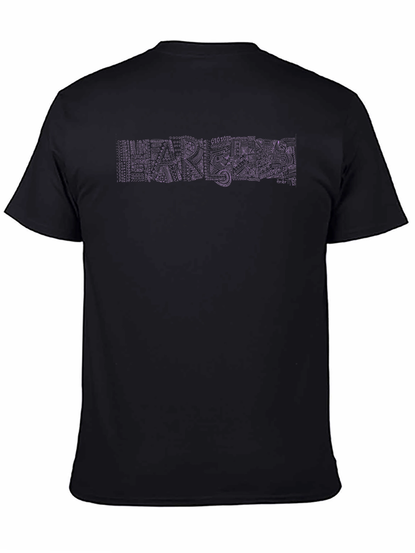 Black Abstract Graphic Black T-Shirt view 4