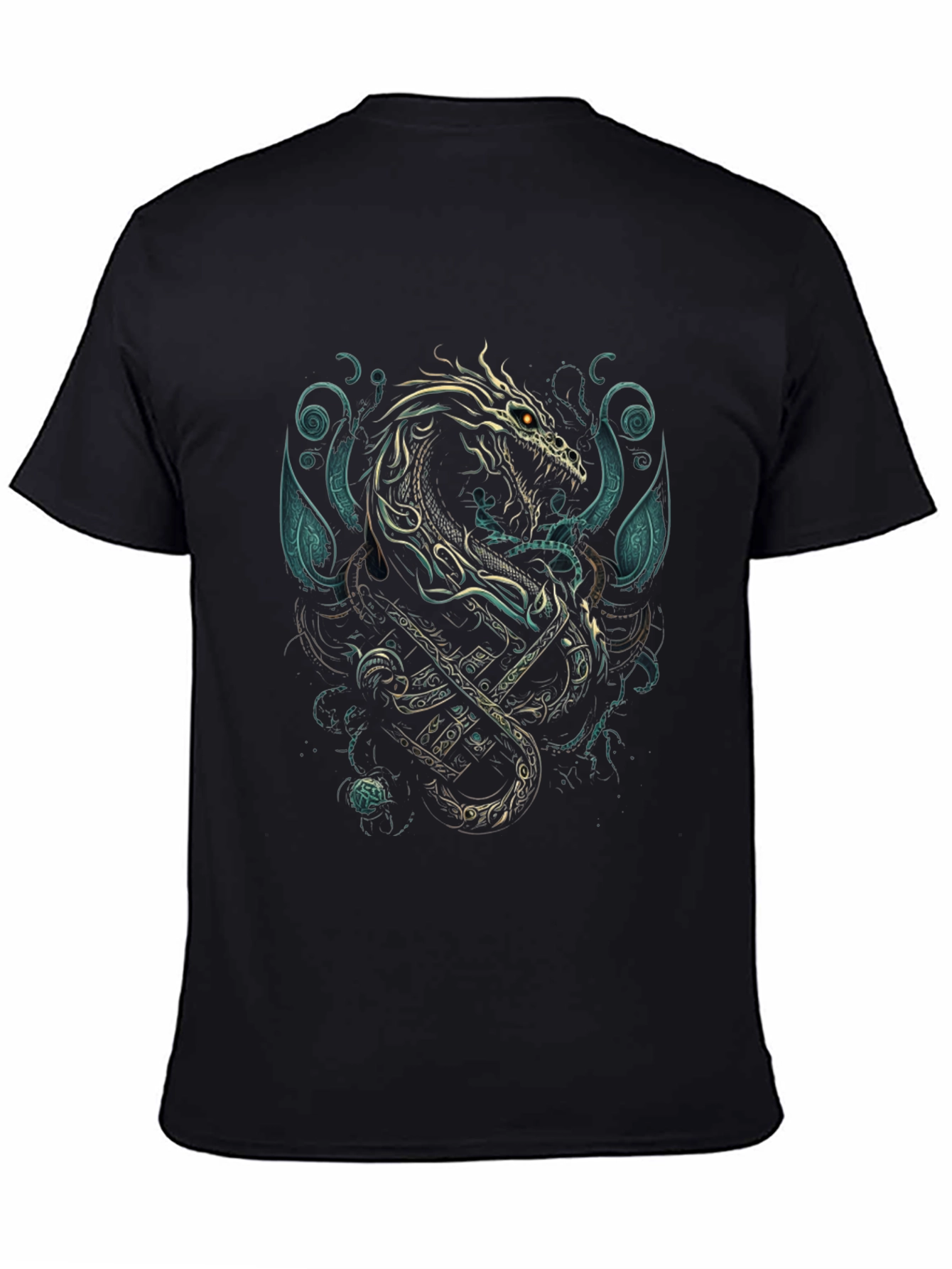 Black Dragon & Anchor Graphic Tee - Black view 4