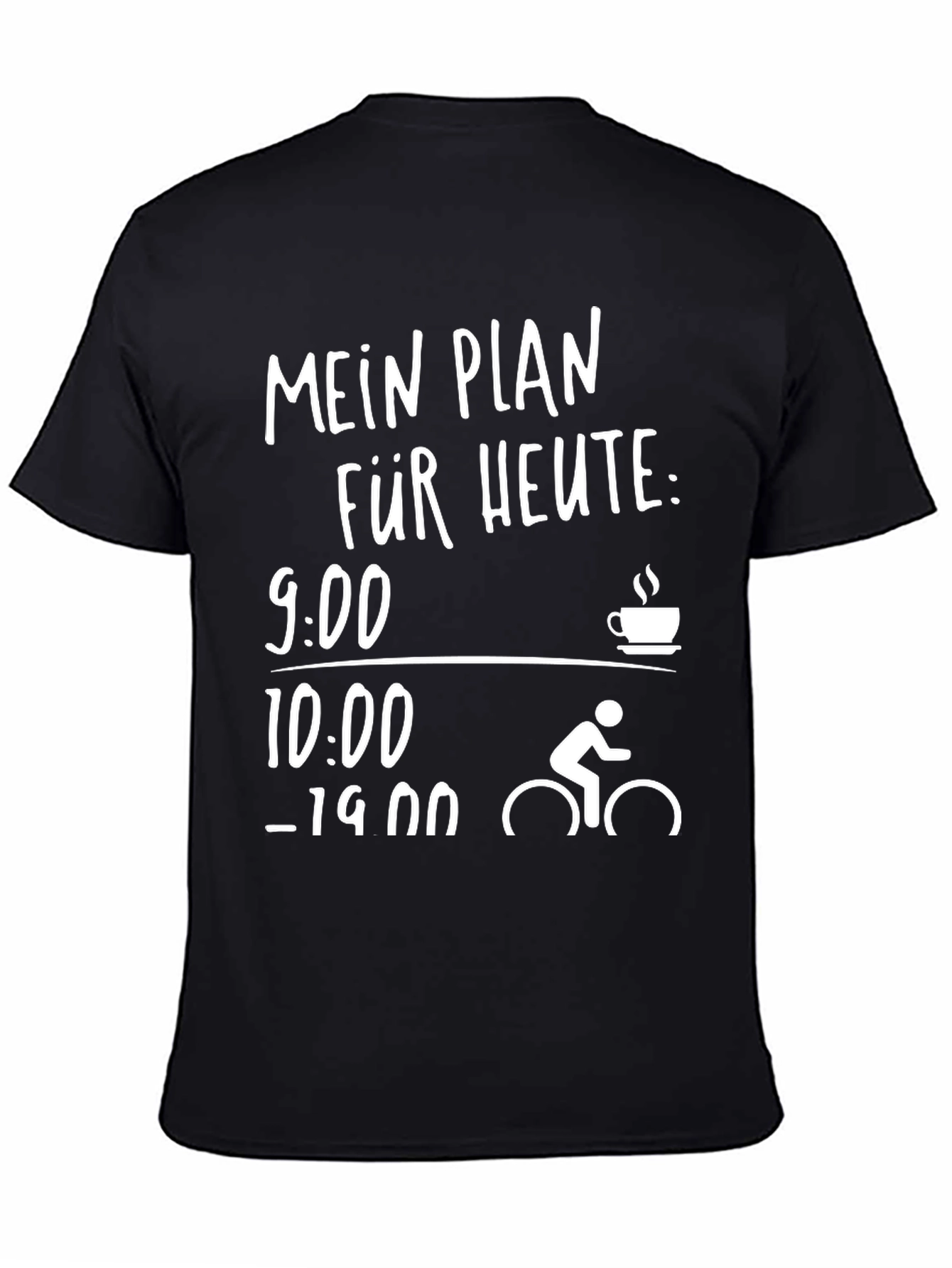 Black Cycling Plan T-Shirt - Coffee then Ride view 4