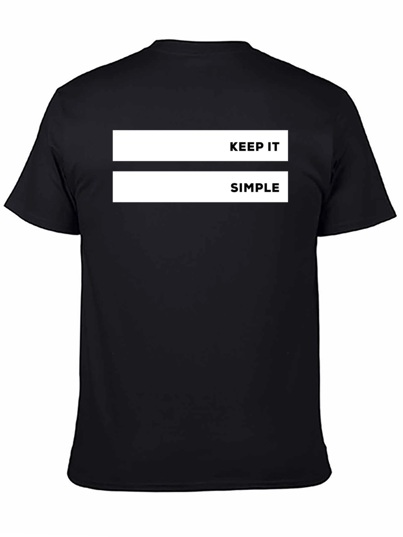 Black Keep It Simple Graphic Tee - Black Casual T-Shirt view 4