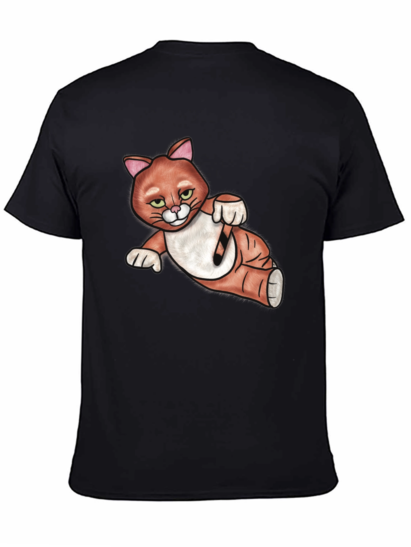 Black Cool Cat Graphic T-Shirt view 4