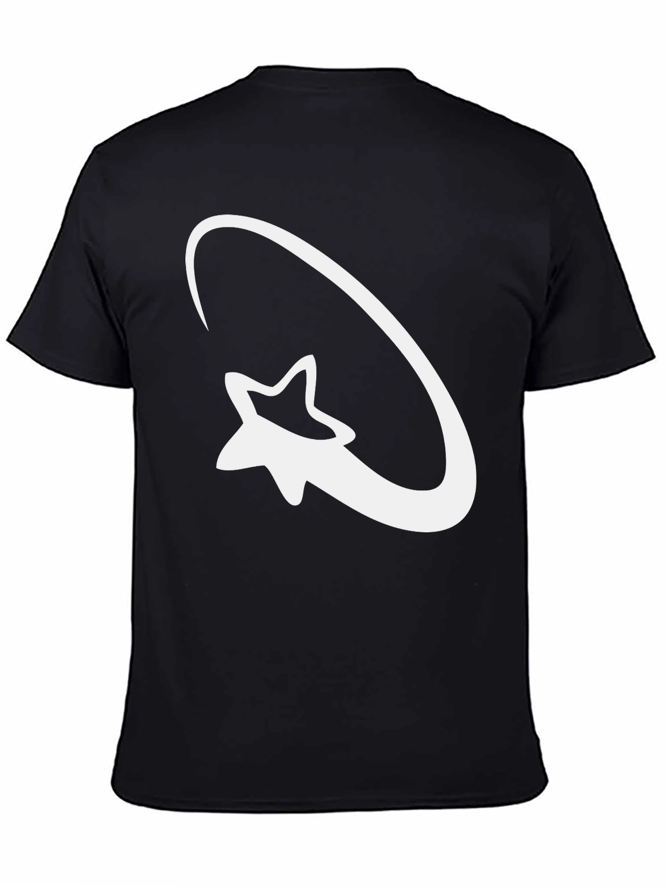 Black Star Orbit Graphic Tee - Black Cotton Casual Shirt view 4
