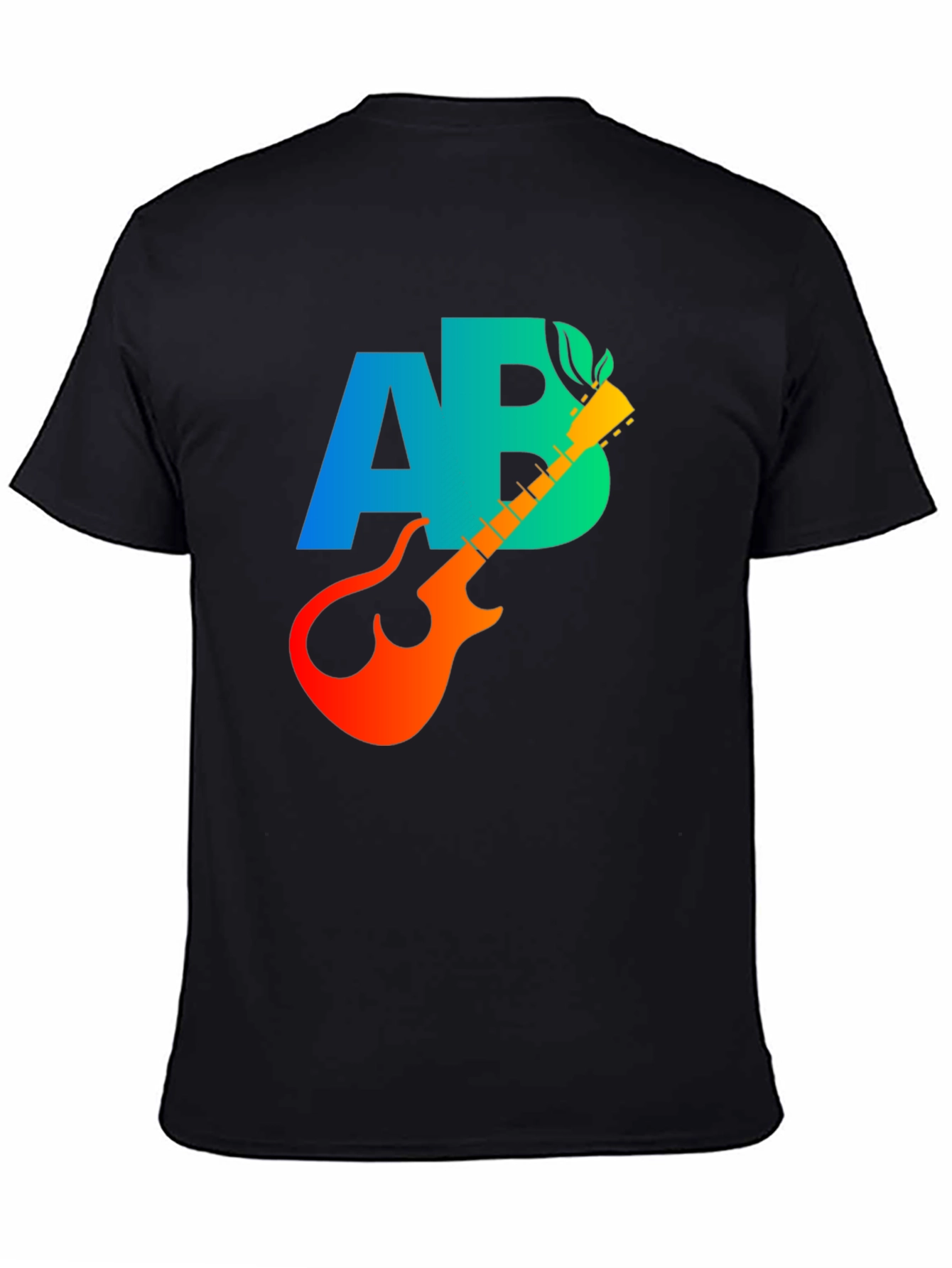 Black AB Guitar Graphic T-Shirt - Cool Music Tee view 4