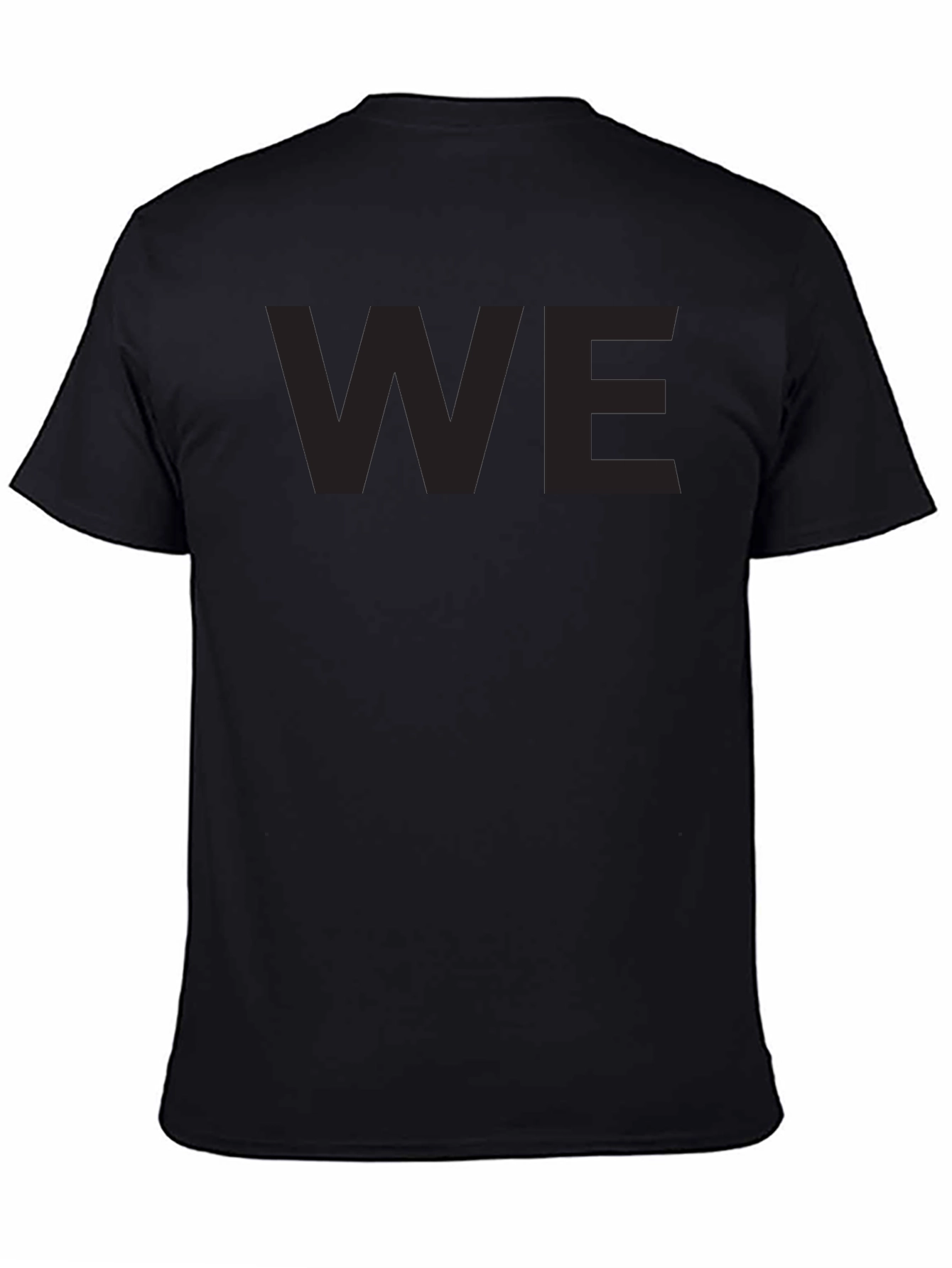 Black Minimalist "WE" Black Crew Neck T-Shirt view 4