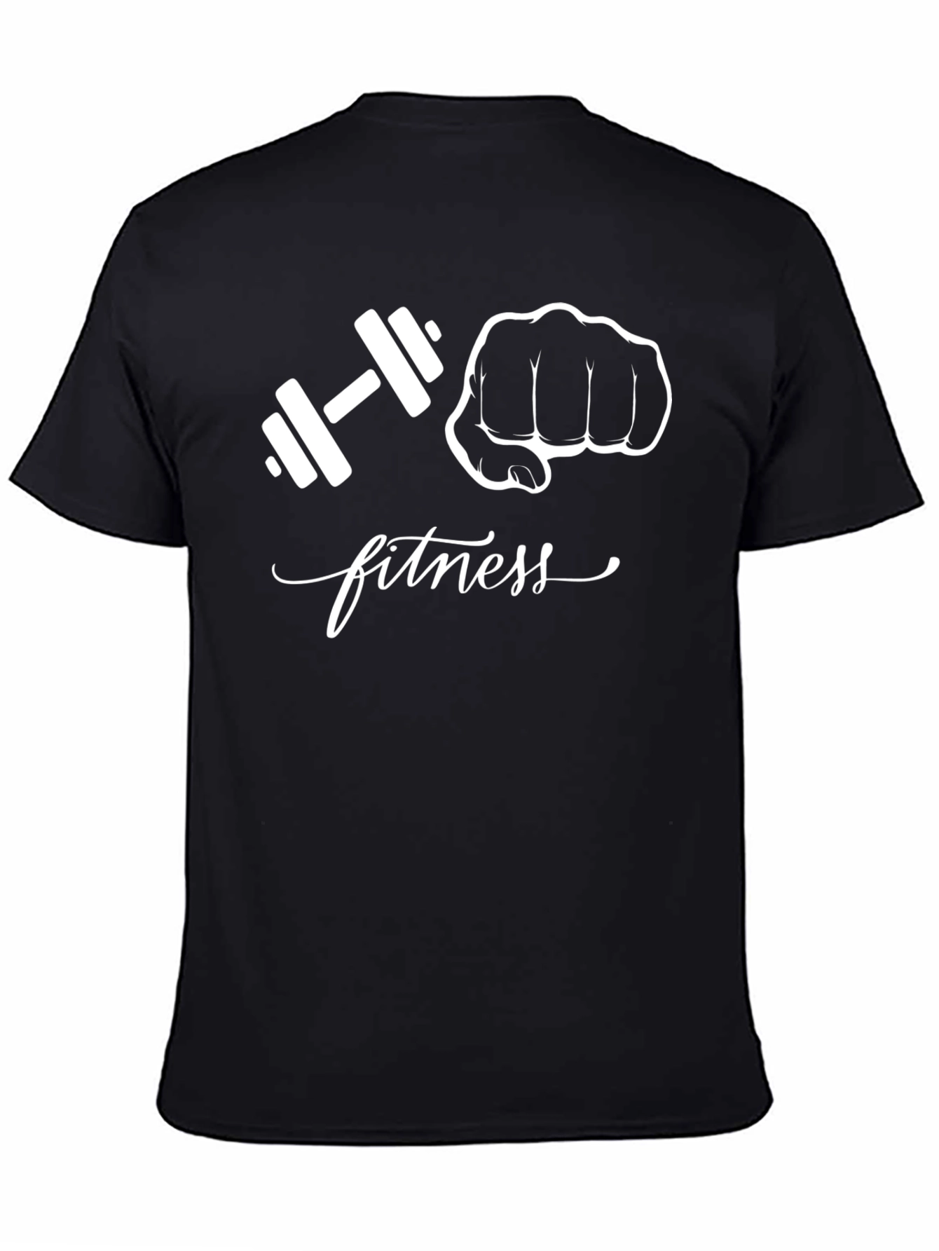Black Fitness Graphic T-Shirt - Workout Design view 4