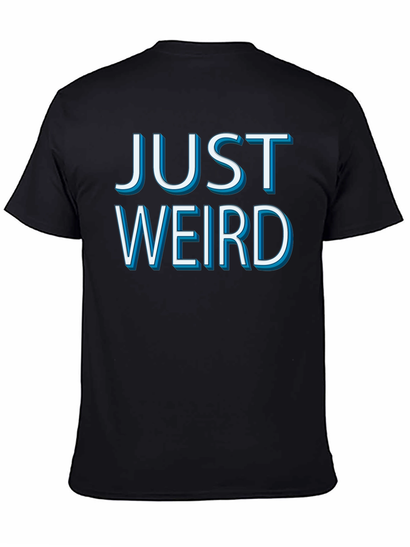 Black Just Weird Graphic Tee - Men's Black Cotton T-Shirt view 4