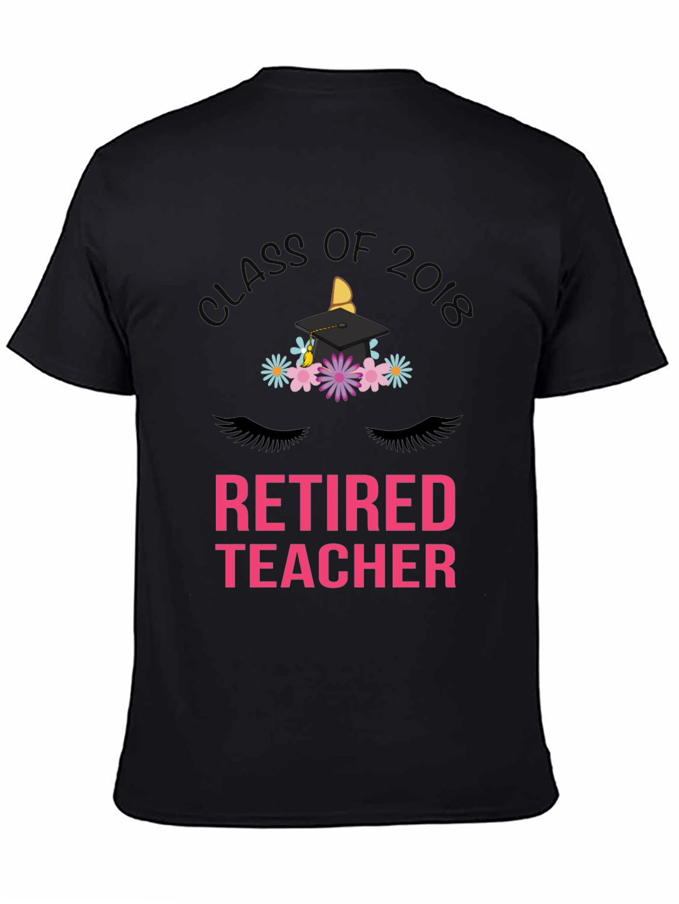 Black Retired Teacher T-Shirt Class of 2018 view 4