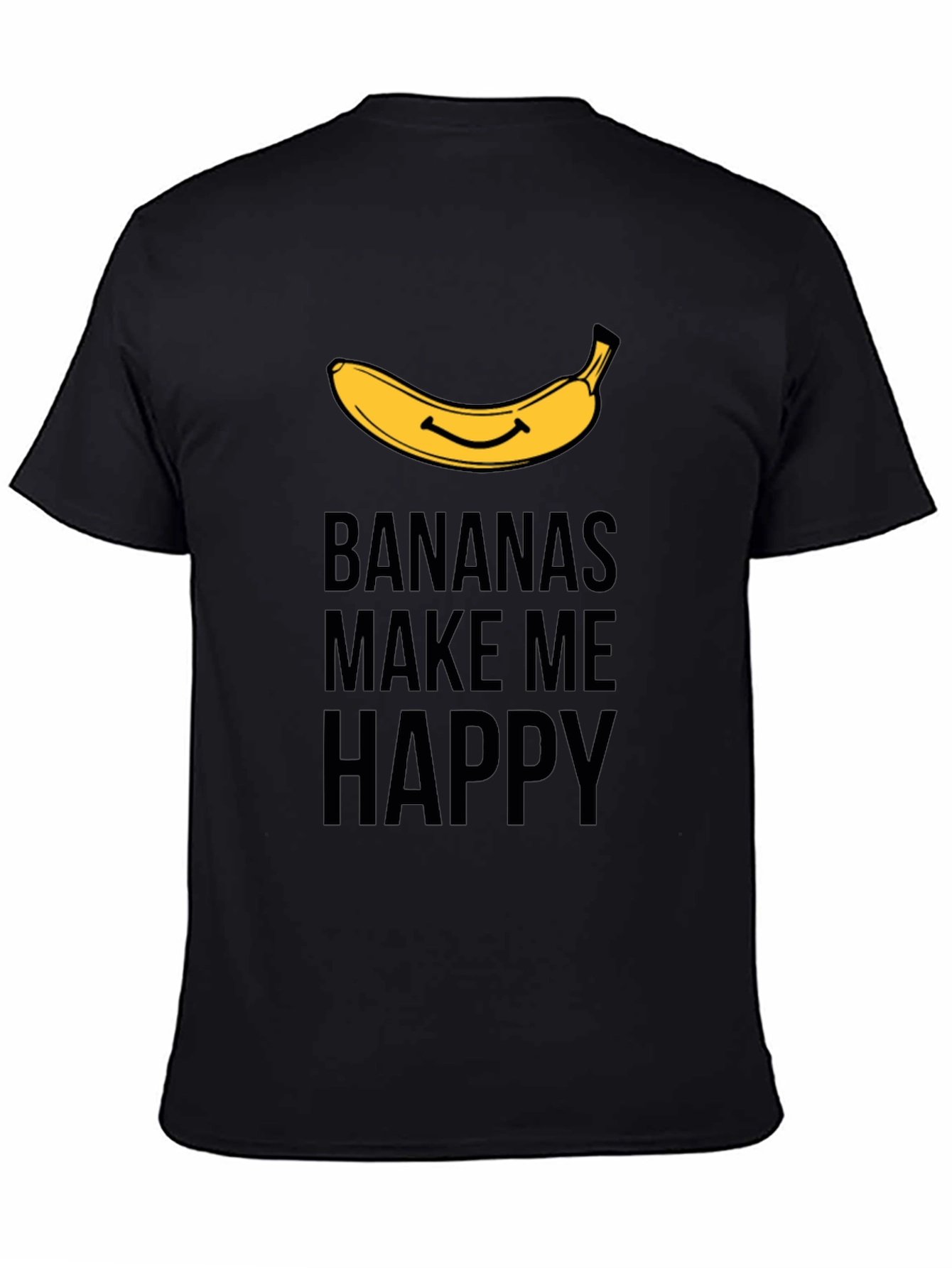 Black Bananas Make Me Happy Graphic T-Shirt view 4