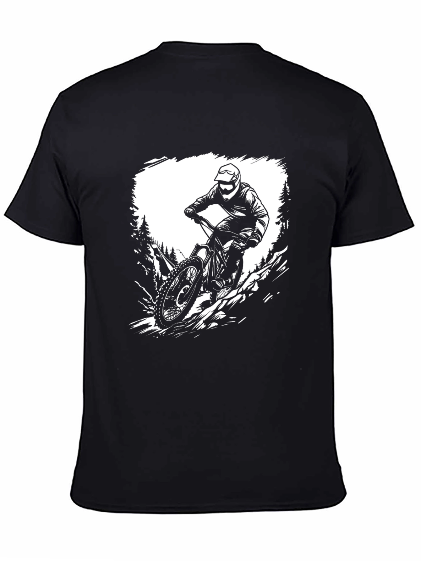 Black Mountain Bike Rider Graphic T-Shirt view 4
