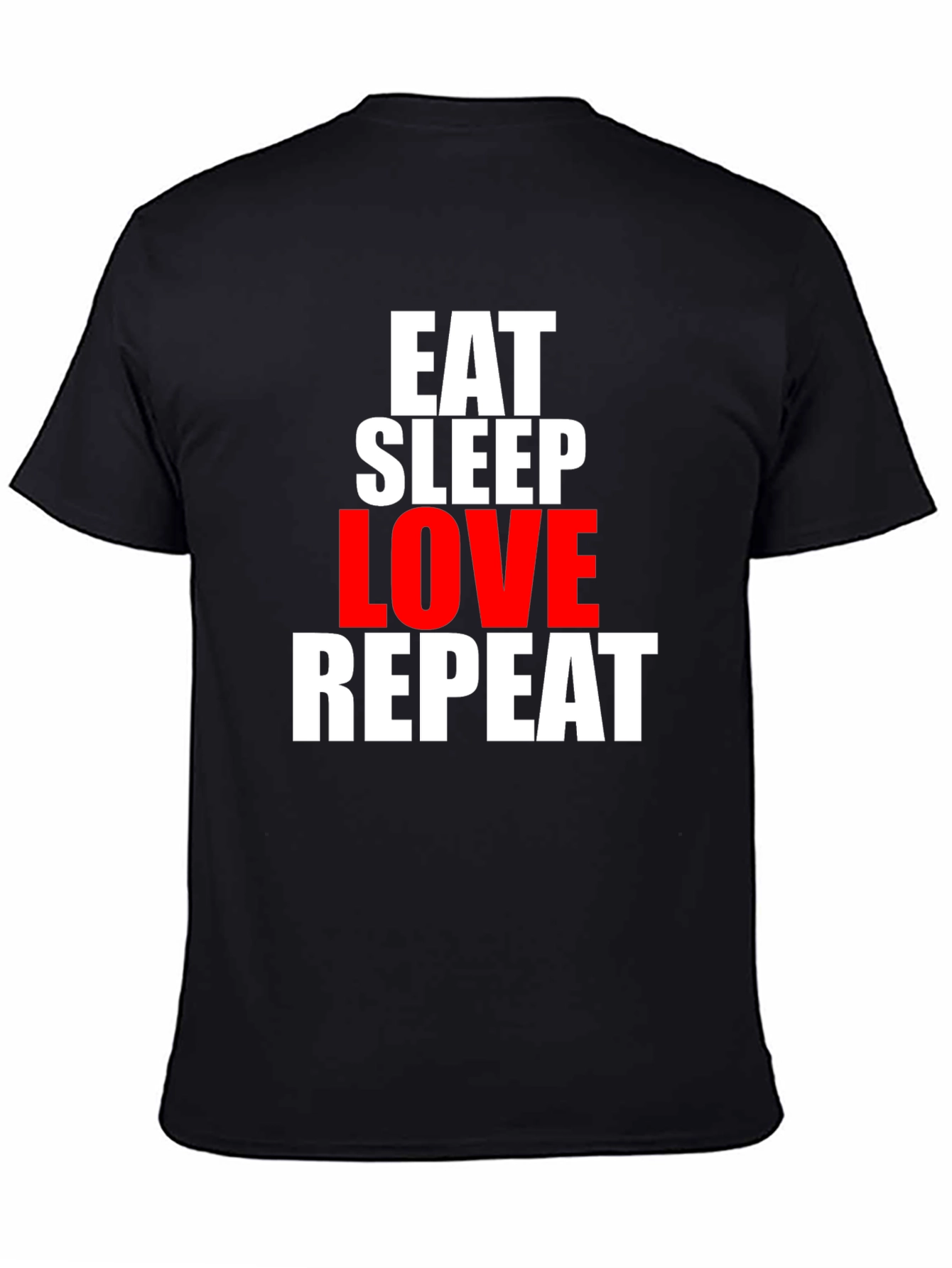 Black Eat Sleep Love Repeat Graphic Tee view 4