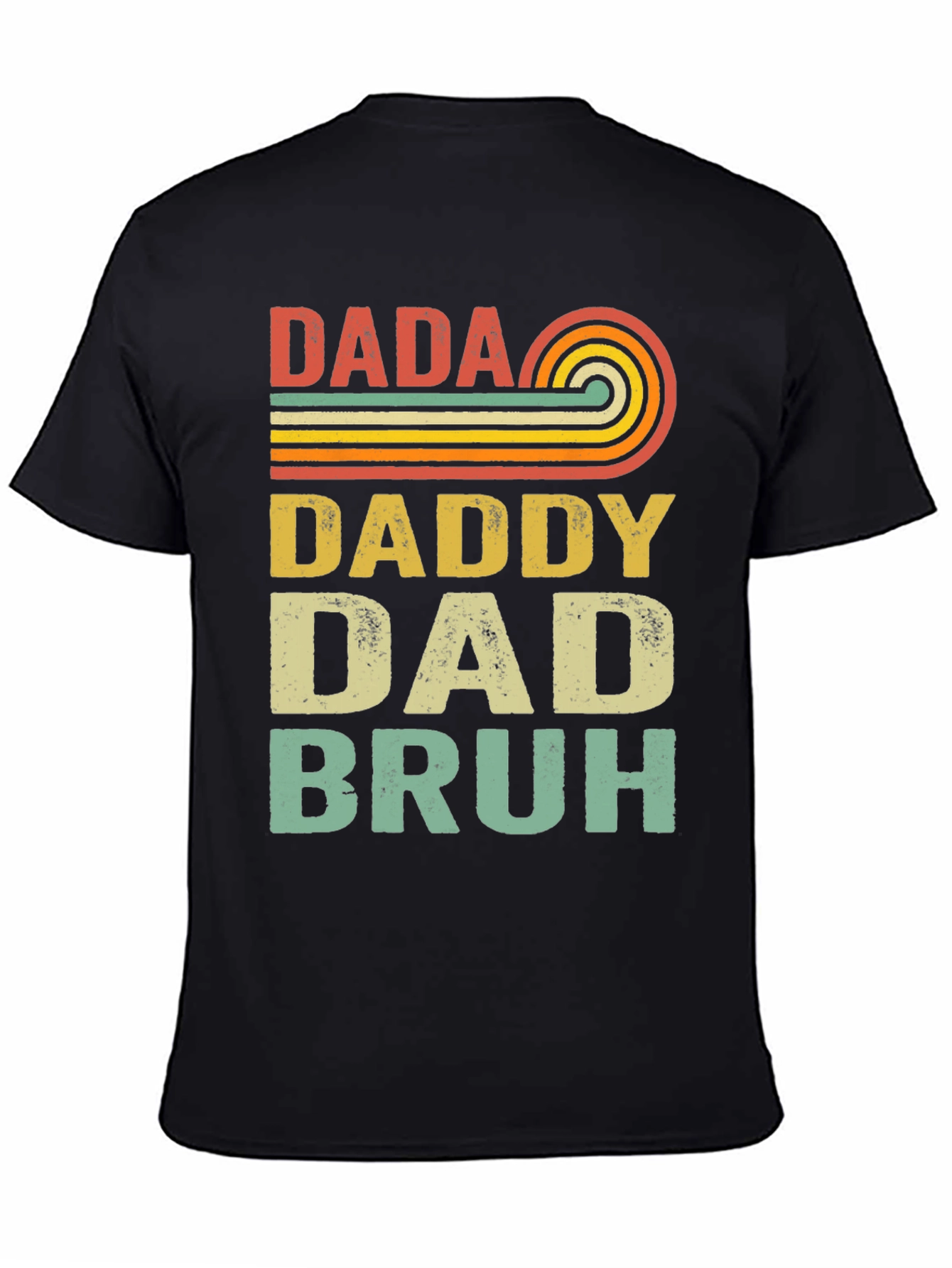 Black Retro Dada Daddy Dad Bruh T-Shirt view 4