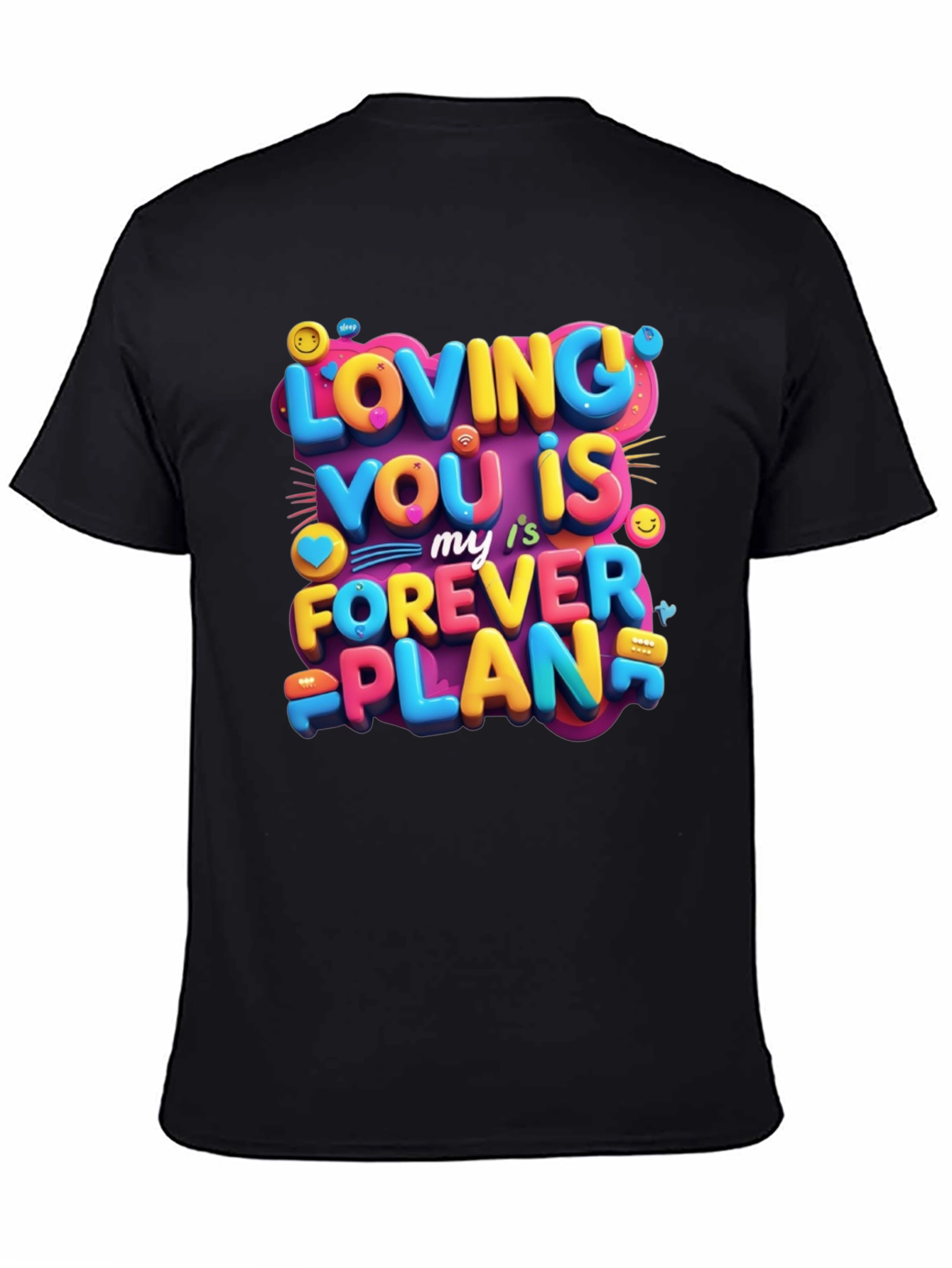 Black Loving You is My Forever Plan Graphic Tee view 4