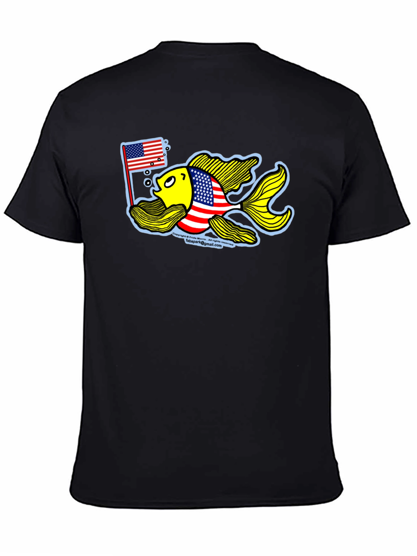 Black Patriotic Goldfish Graphic Tee view 4