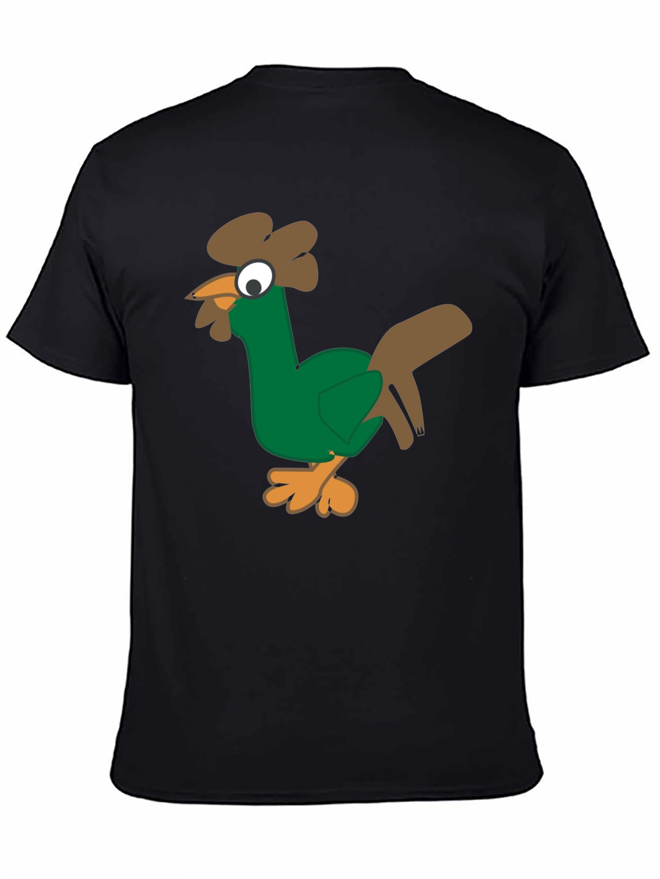 Black Funny Chicken Graphic Tee - Black Cotton T-Shirt view 4