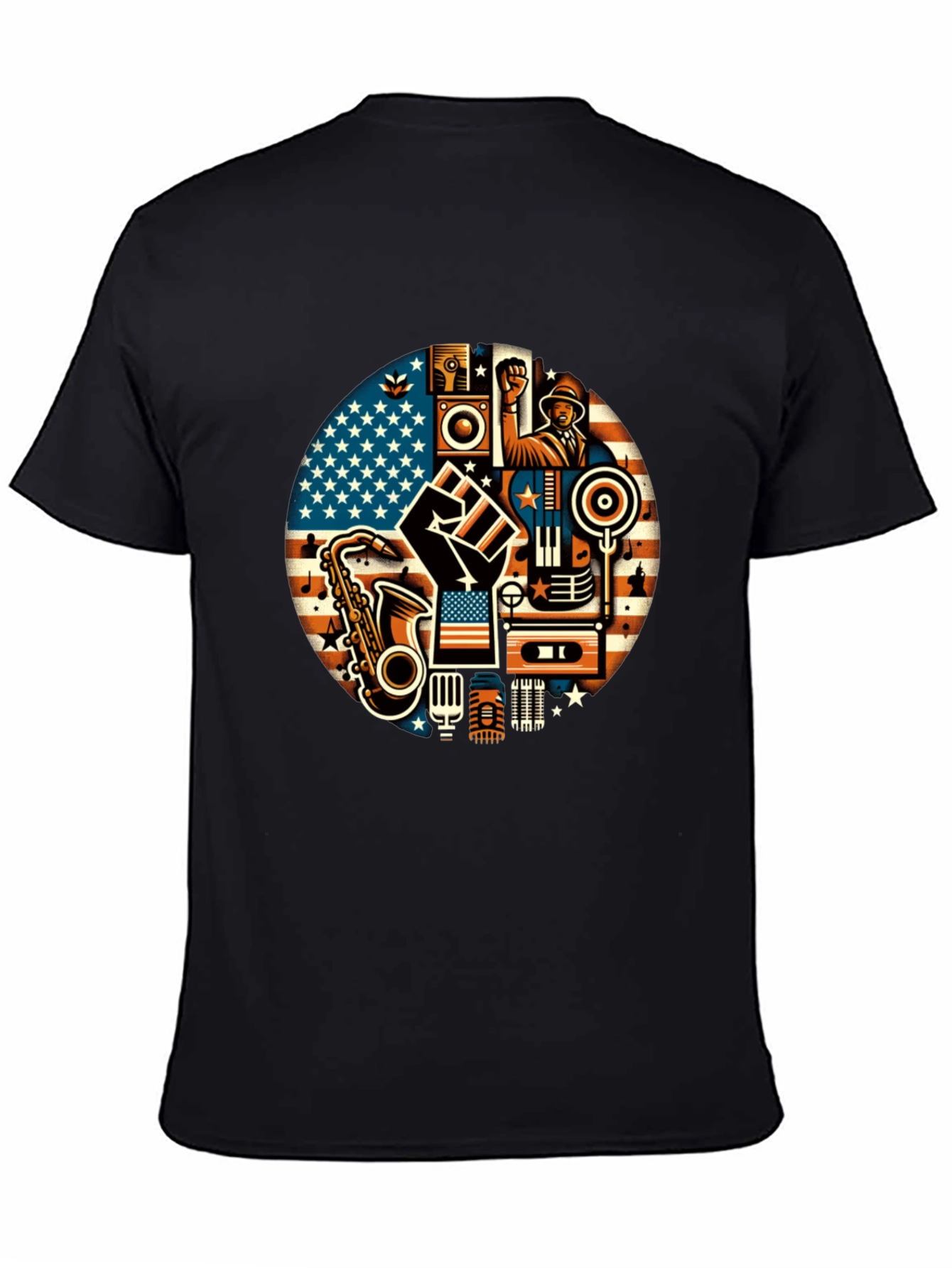Black Music & Unity Graphic T-Shirt view 4