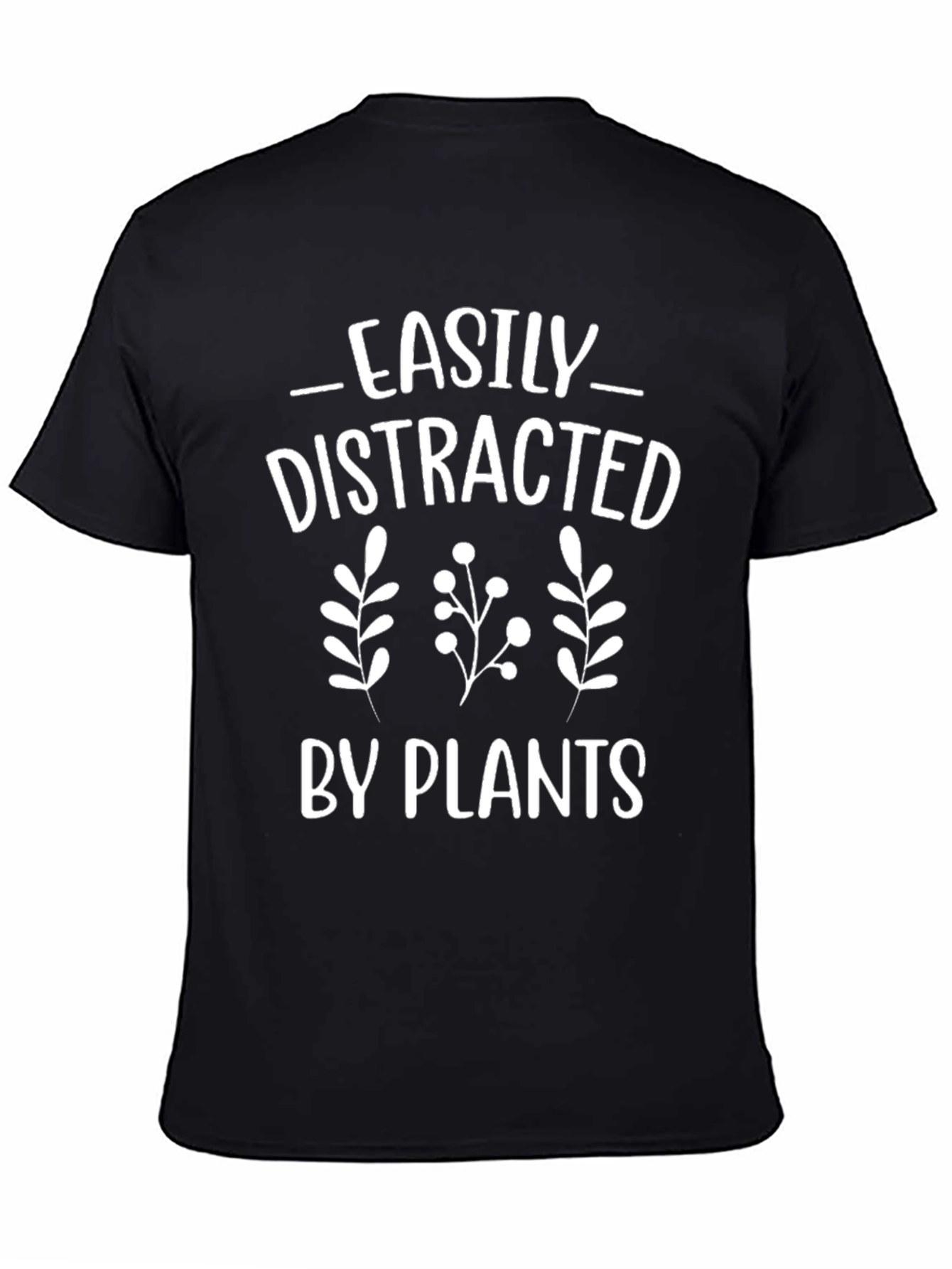 Black Easily Distracted By Plants Graphic T-Shirt view 4
