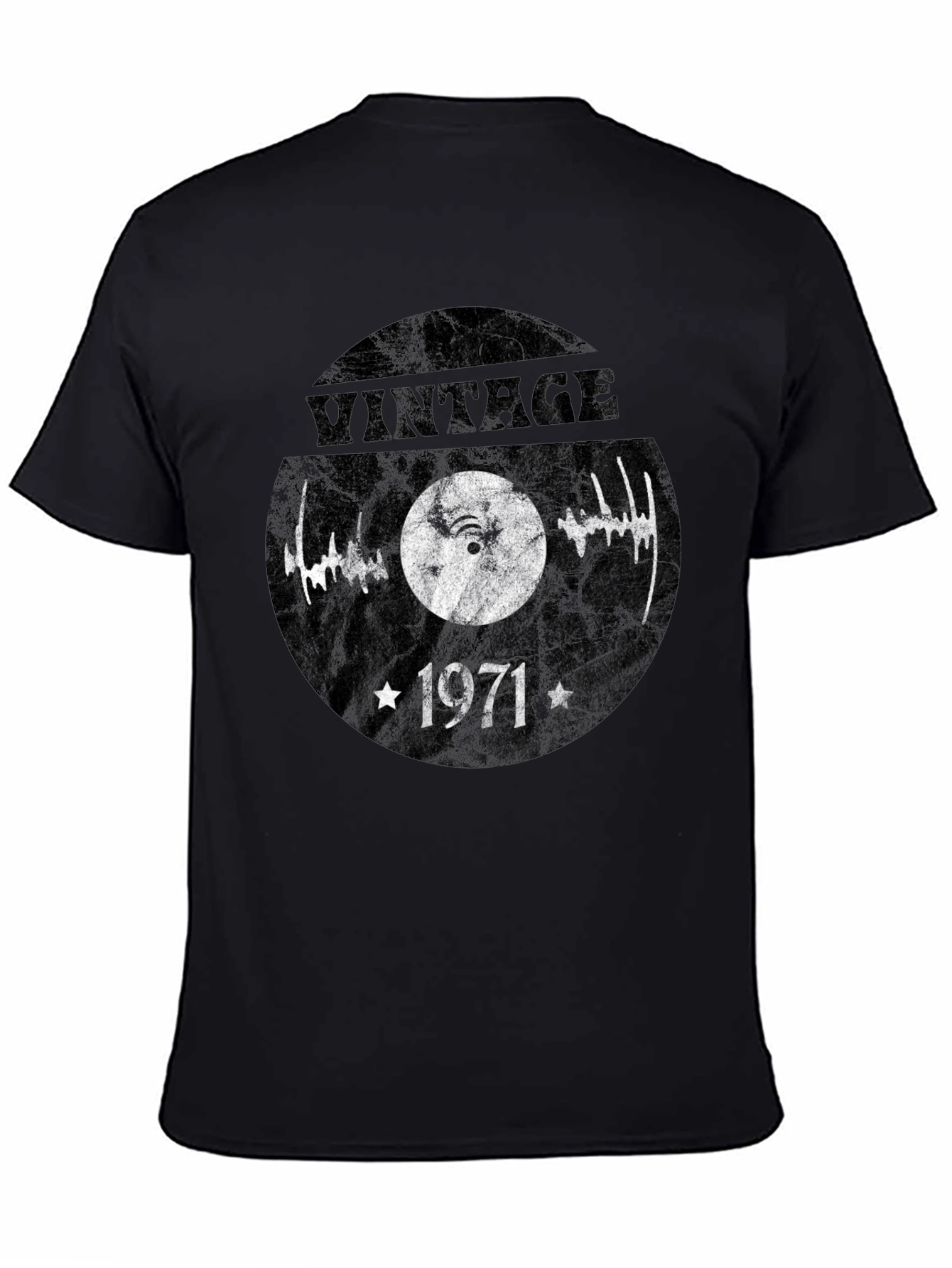 Black Vintage 1971 Record T-Shirt view 4