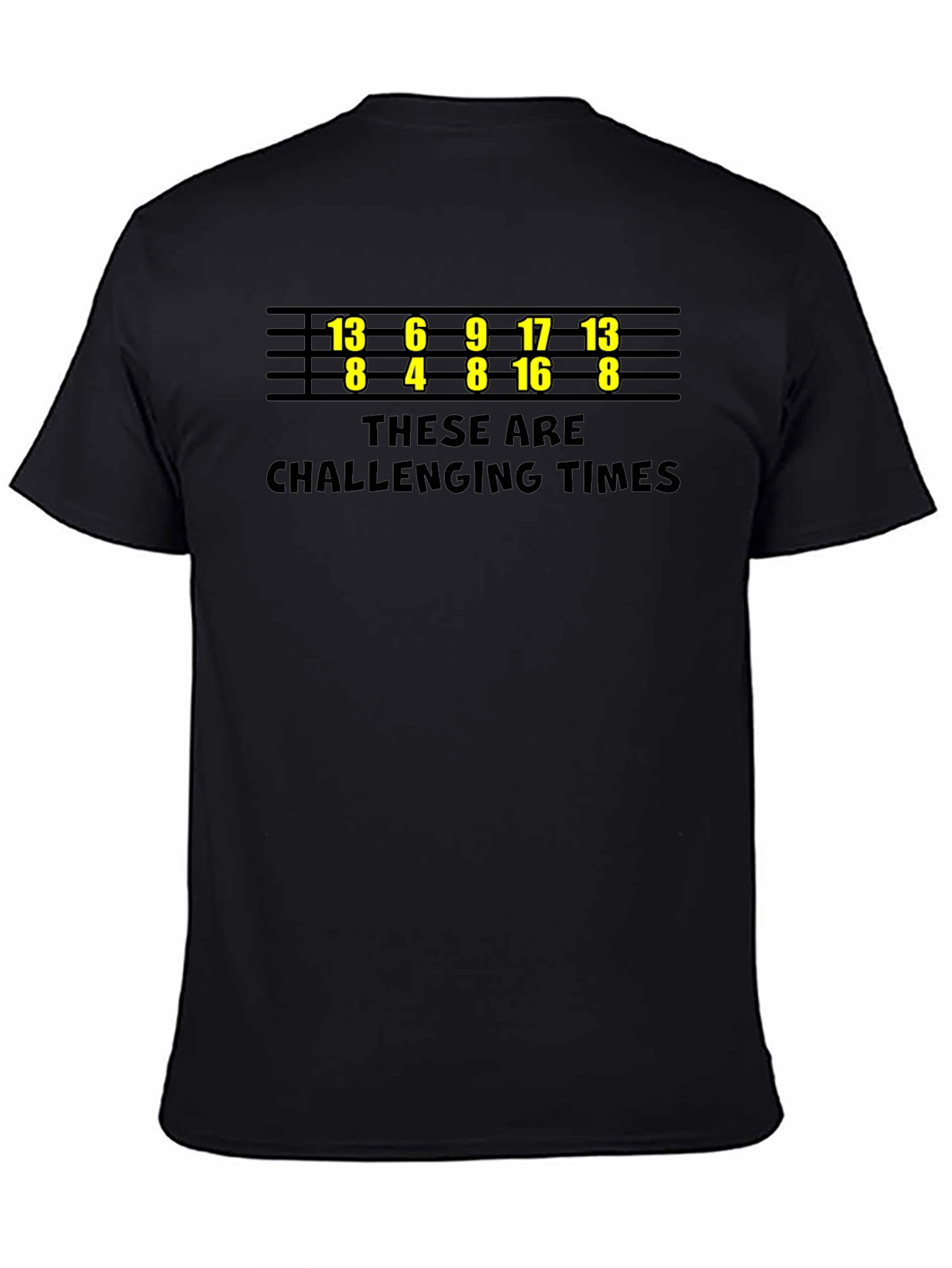 Black Challenging Times T-Shirt - Funny Bowling Numbers view 4