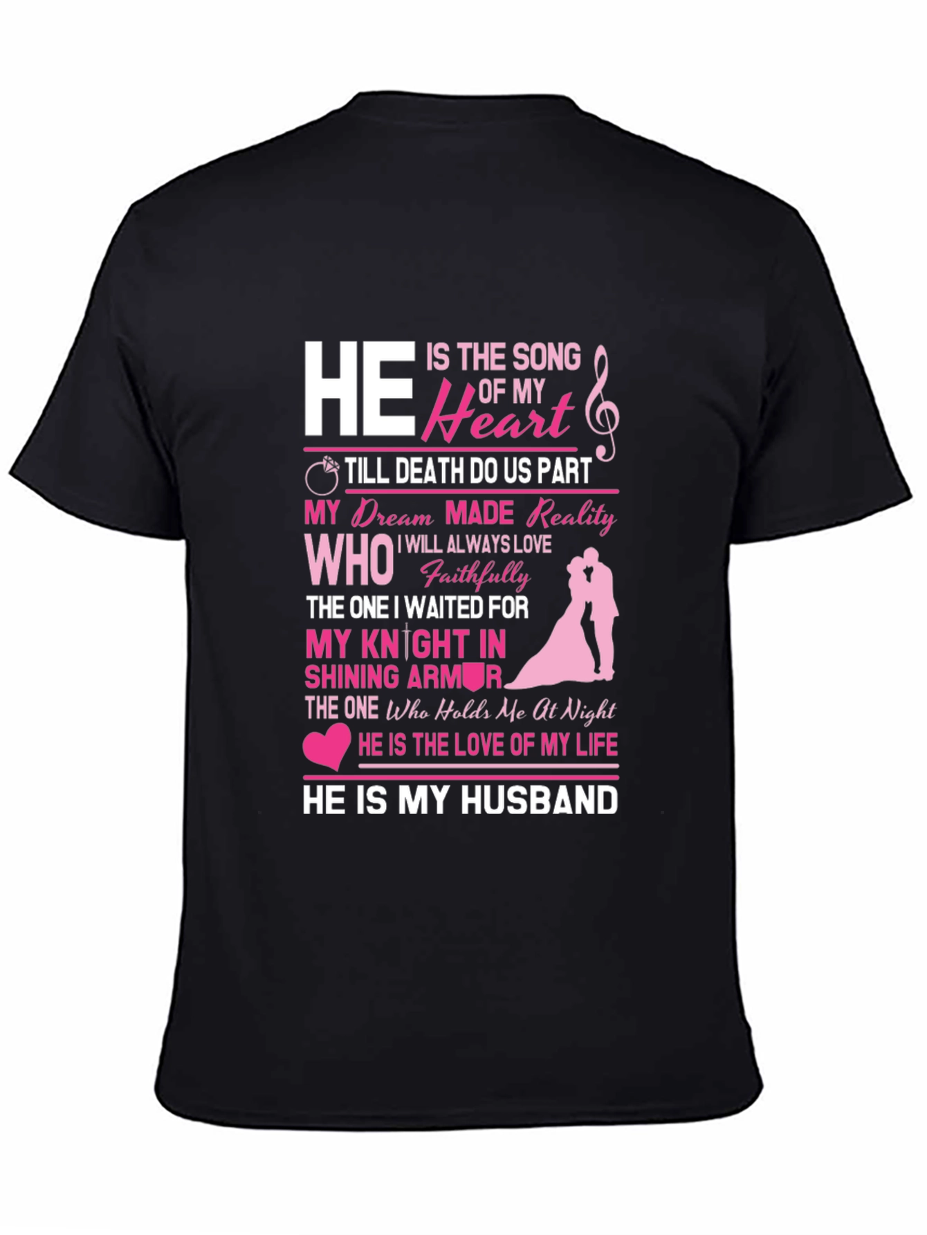 Black He Is My Husband Graphic Tee - Anniversary Gift view 4