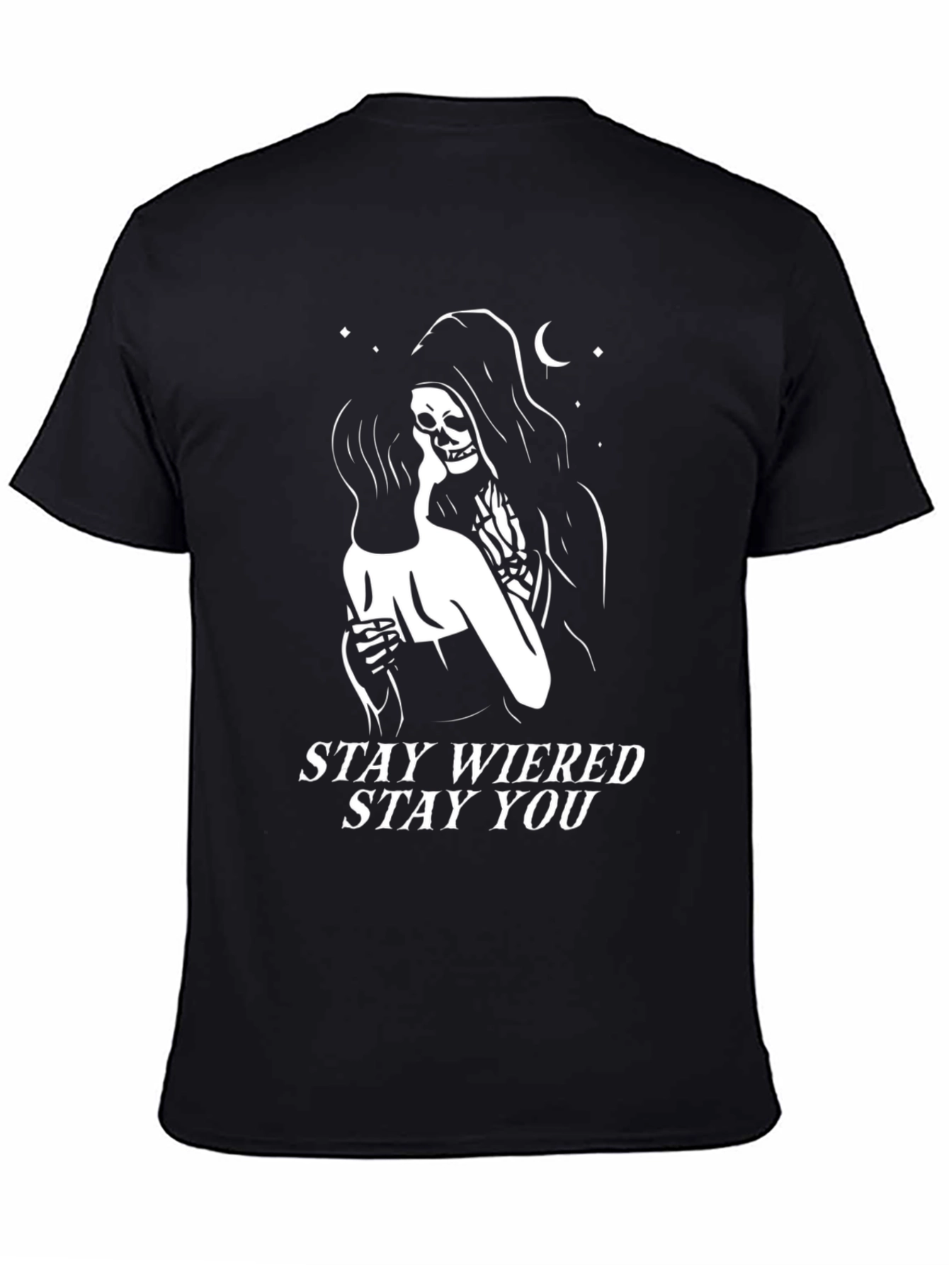 Black Stay Weird Stay You Graphic Tee - Black view 4