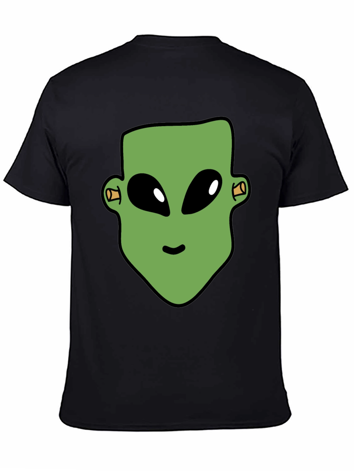 Black Alien Head Graphic Print Black T-Shirt view 4