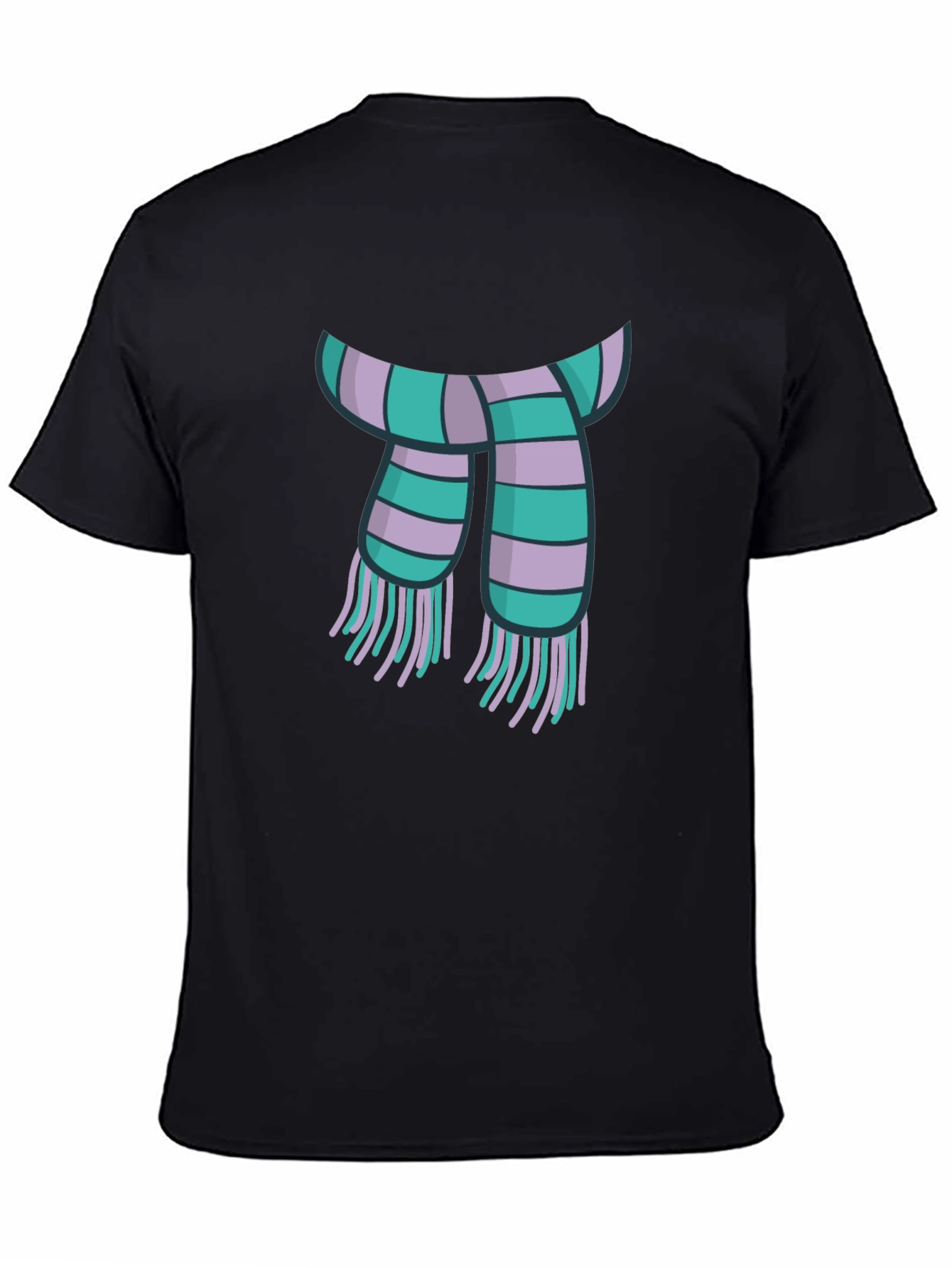 Black Striped Scarf Graphic Tee - Casual Style view 4