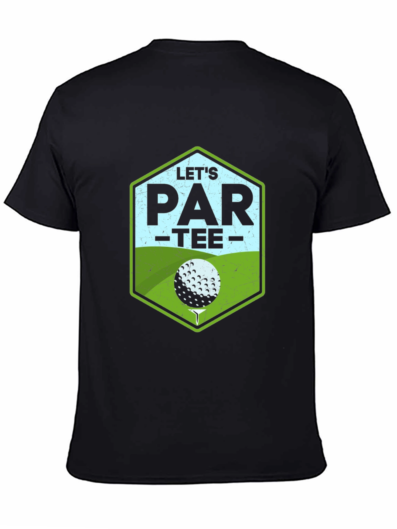 Black Let's Par-Tee Golf T-Shirt - Black Cotton Tee view 4
