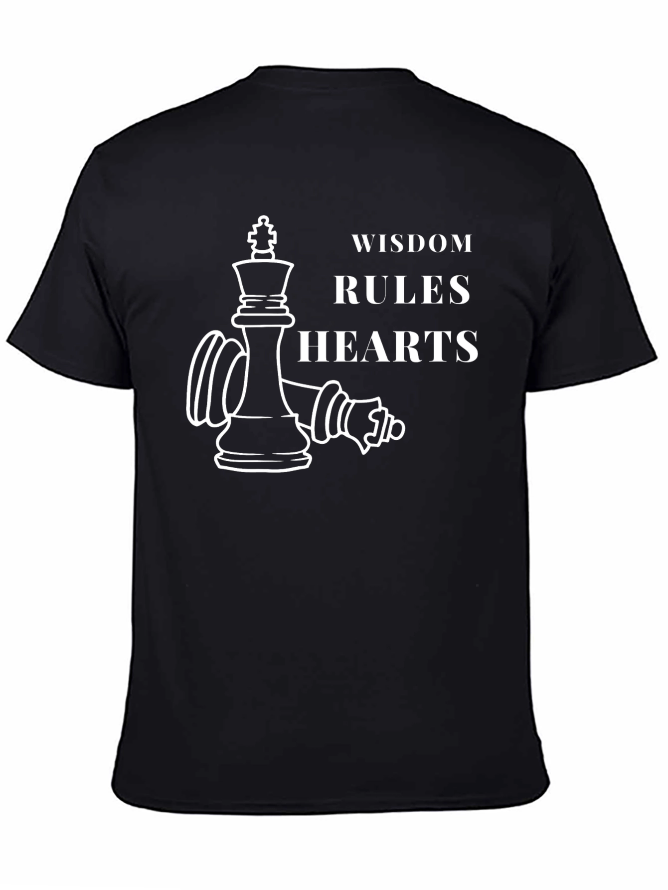 Black Wisdom Rules Hearts Black Graphic Tee view 4