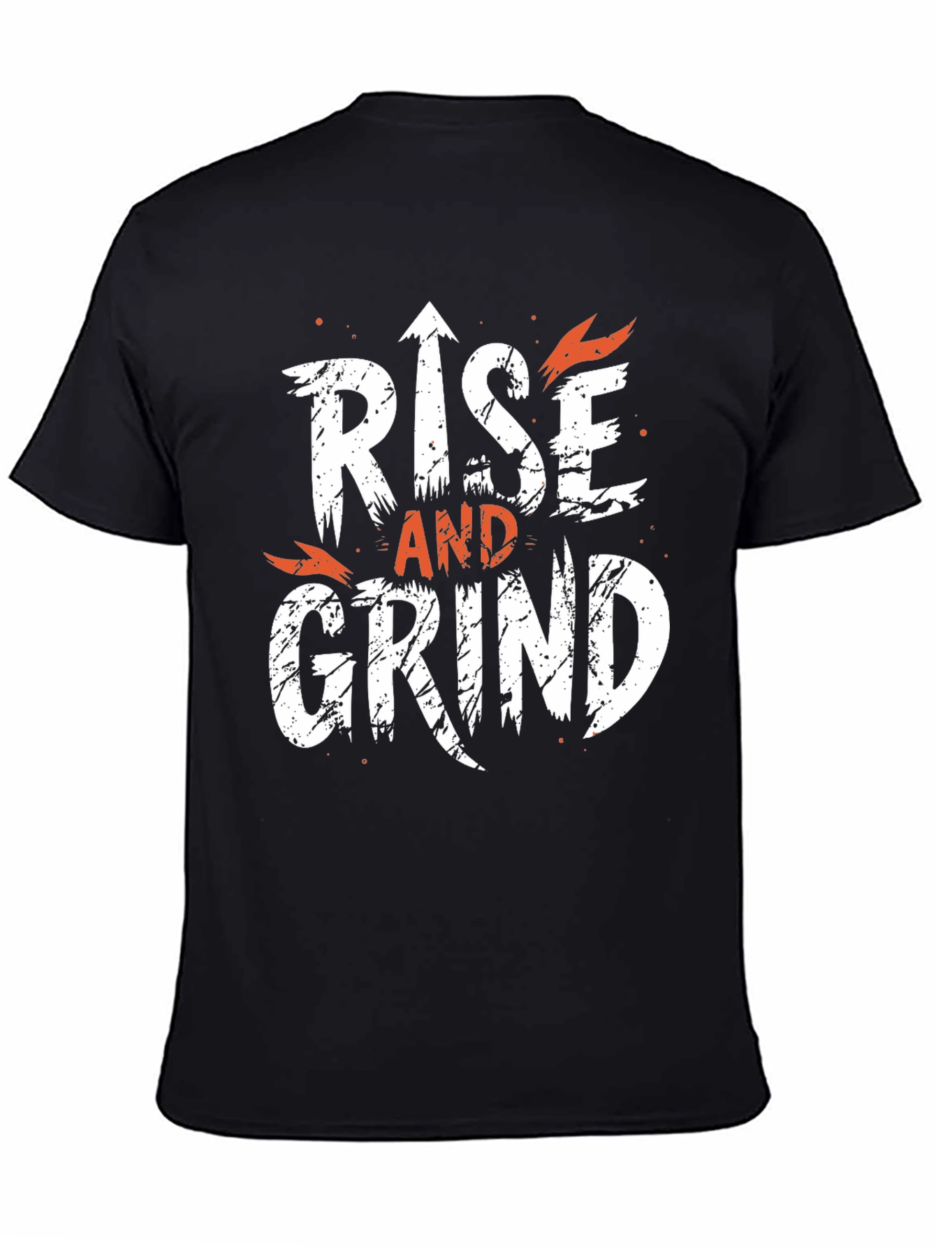 Black Rise and Grind Graphic Tee - Motivational T-Shirt view 4