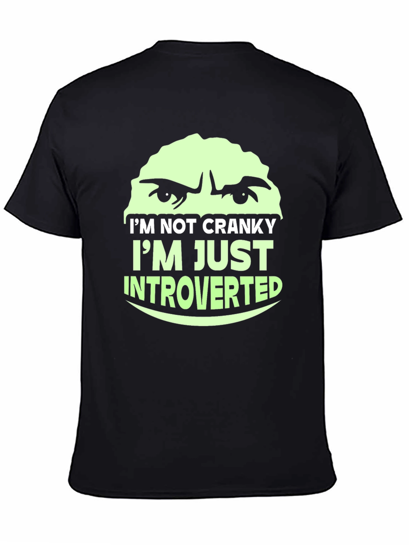 Black Introverted Graphic Tee -  Funny Slogan T-Shirt view 4