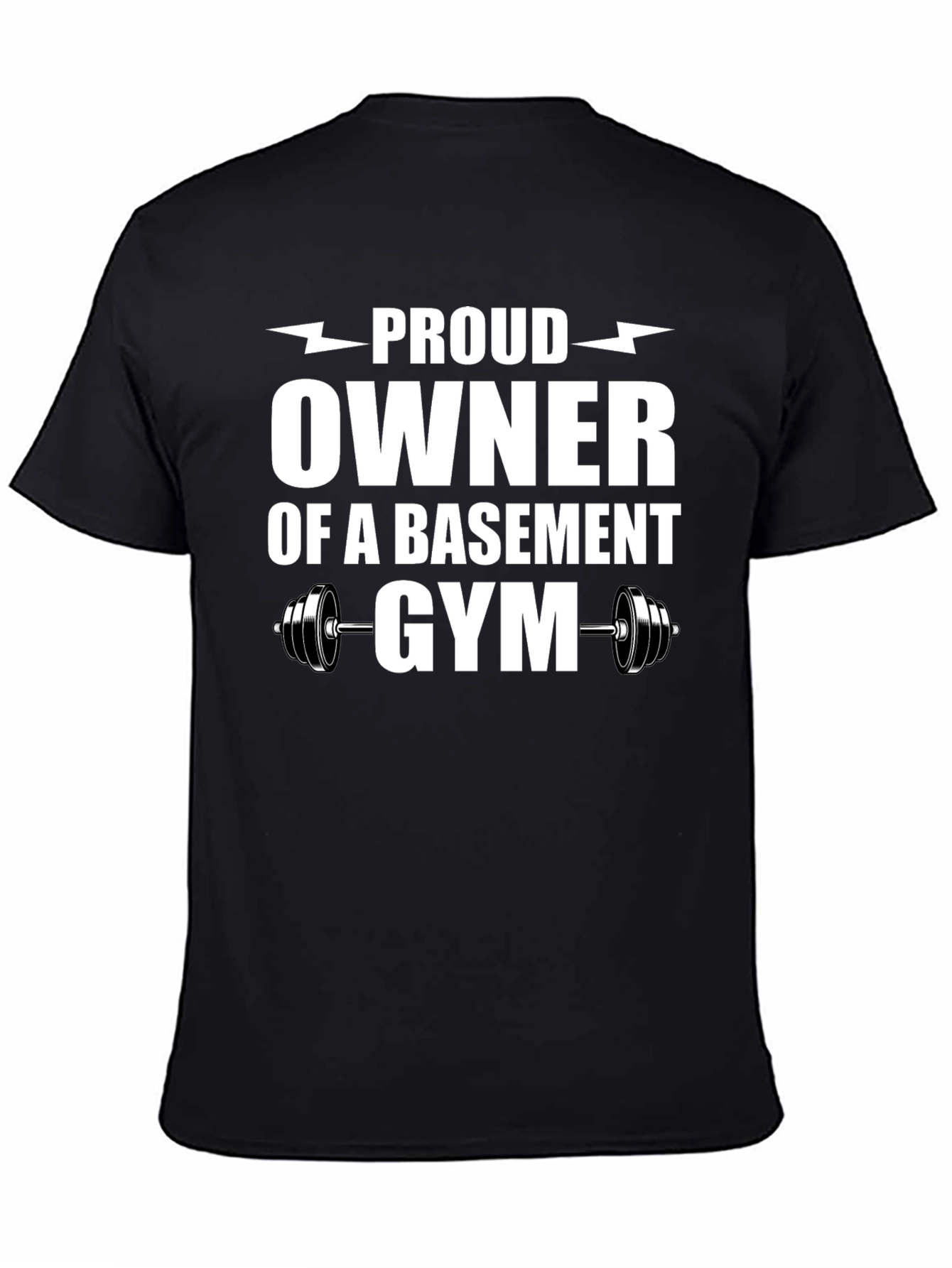 Black Proud Owner Basement Gym T-Shirt view 4