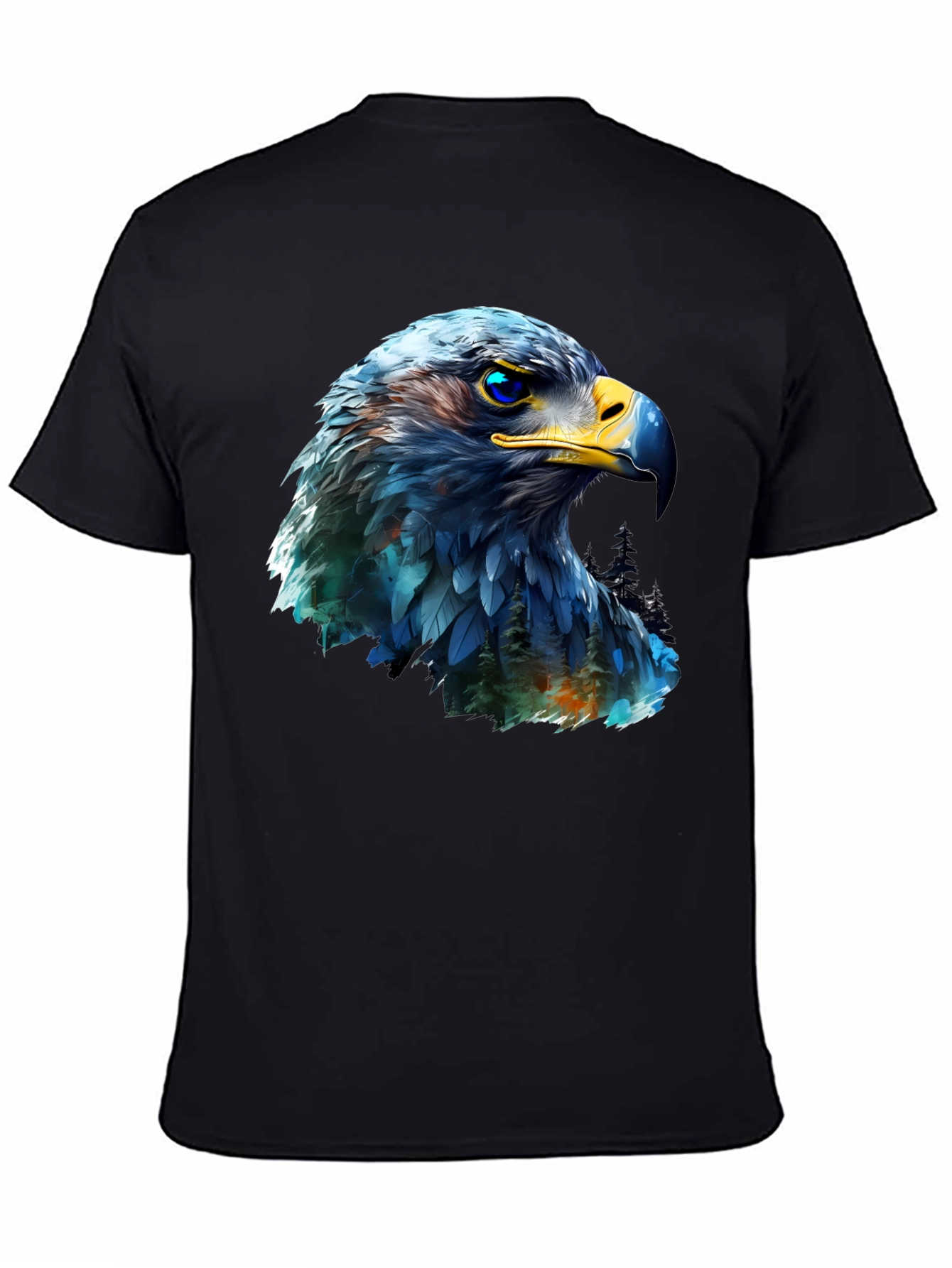 Black Eagle Graphic Print Black T-Shirt view 4