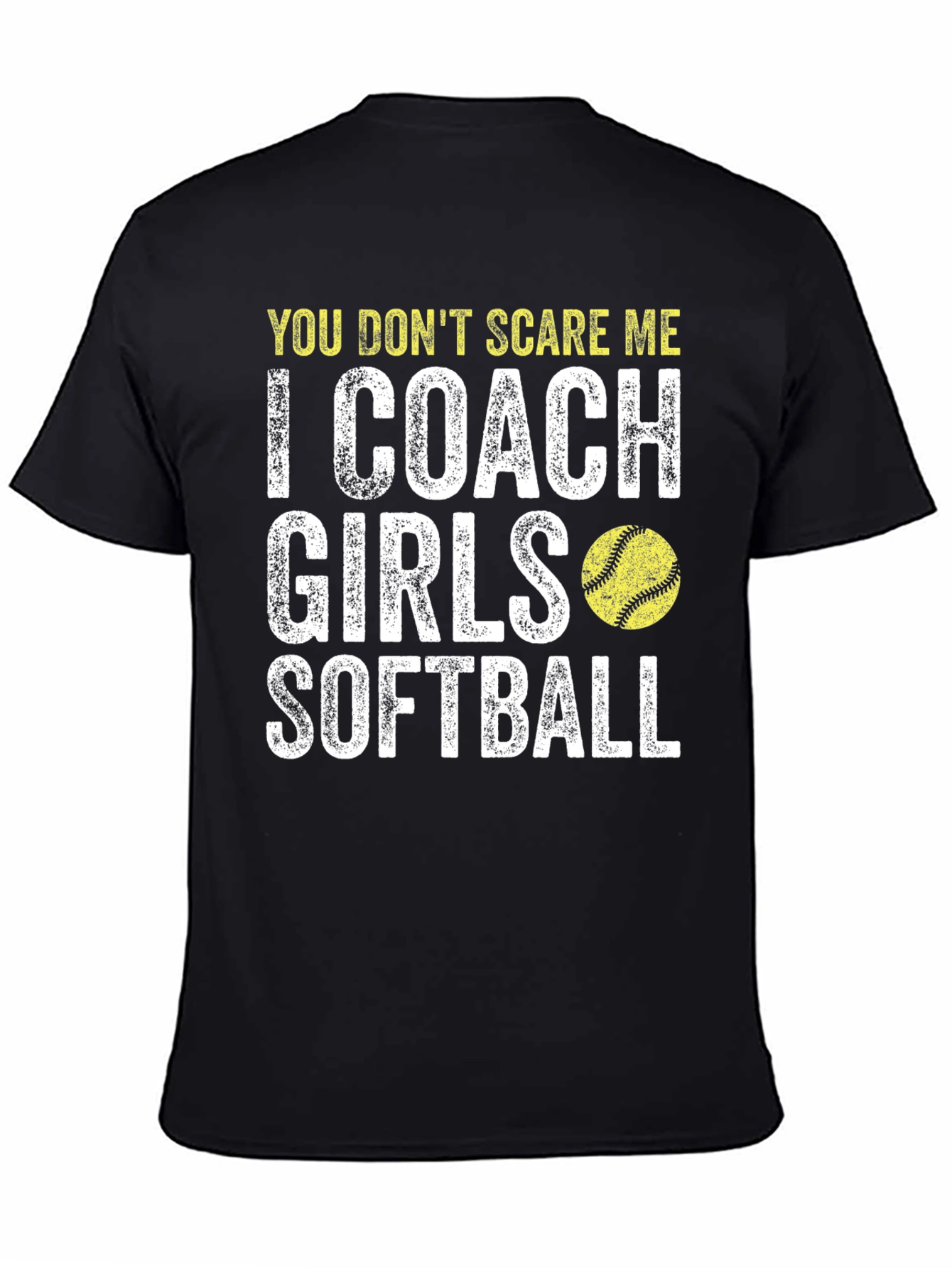Black Coach Girls Softball T-Shirt view 4