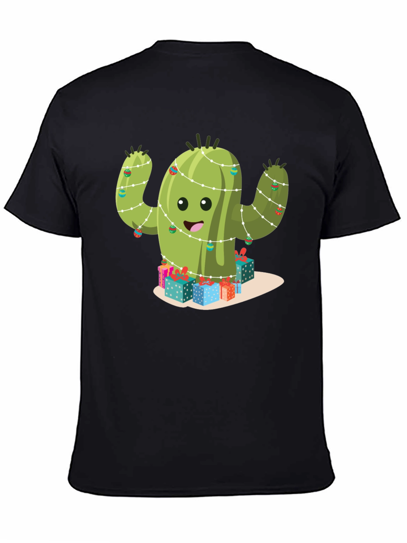 Black Festive Cactus Graphic Tee view 4
