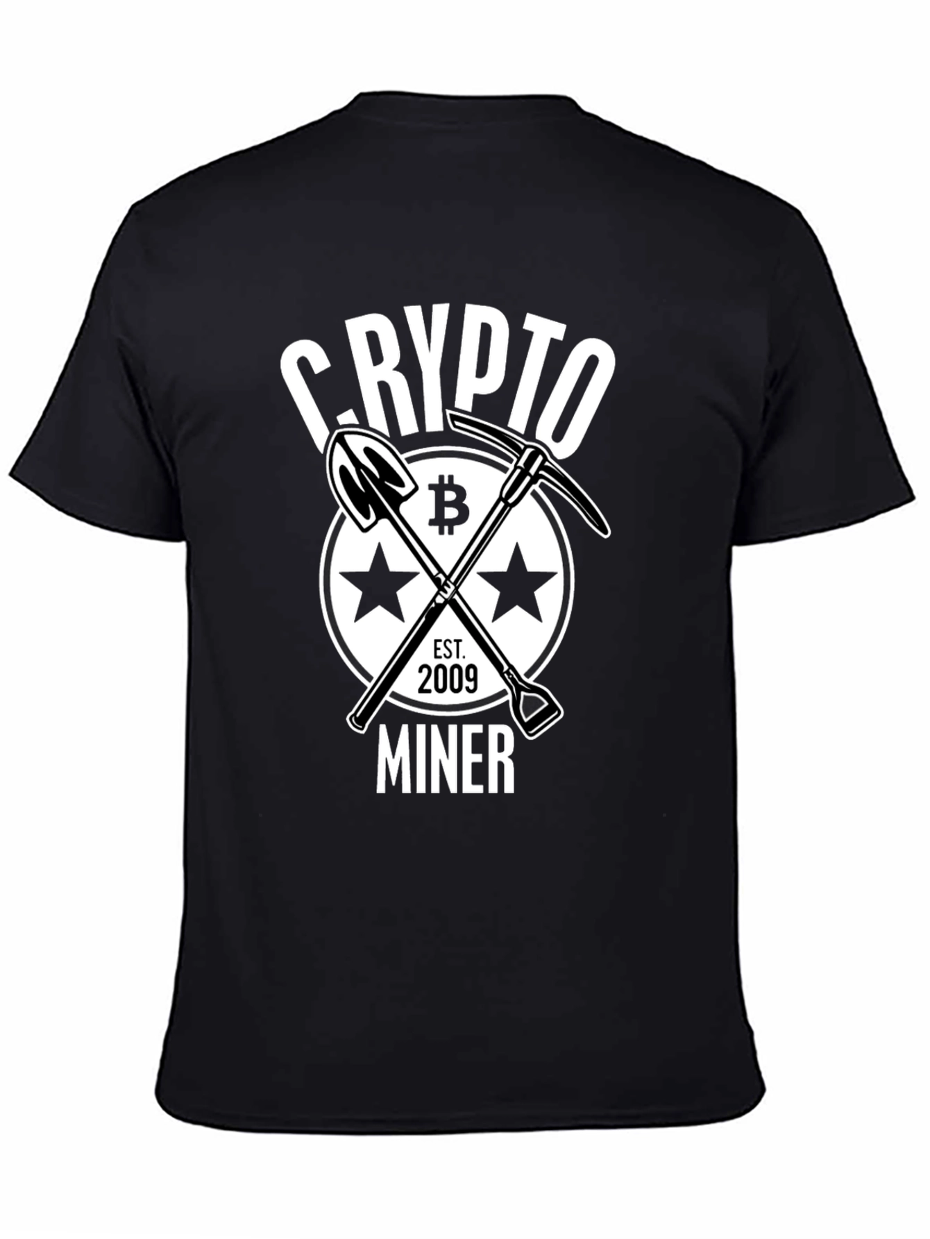 Black Crypto Miner Bitcoin Graphic Tee - Est. 2009 view 4